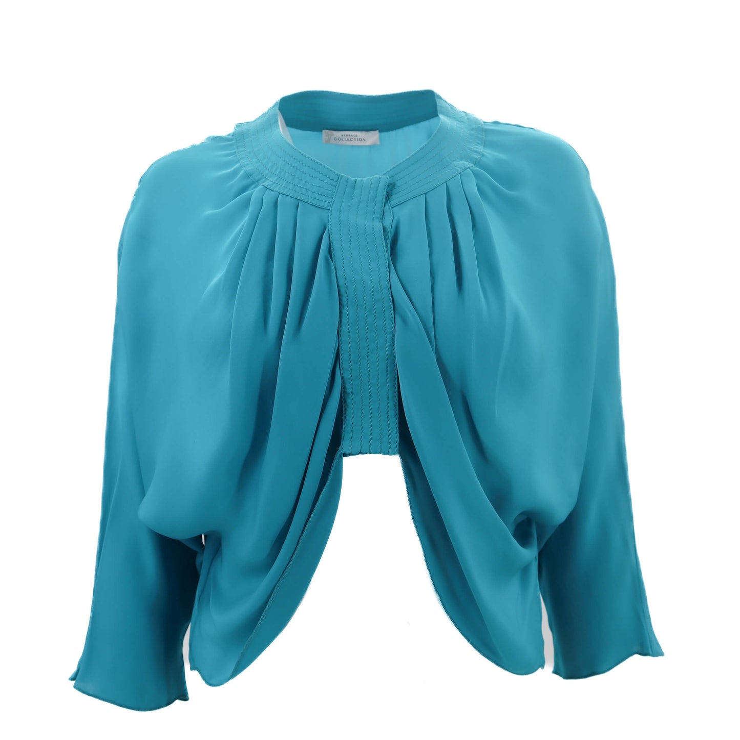 Collection Sheer Pleated Cropped Blouse