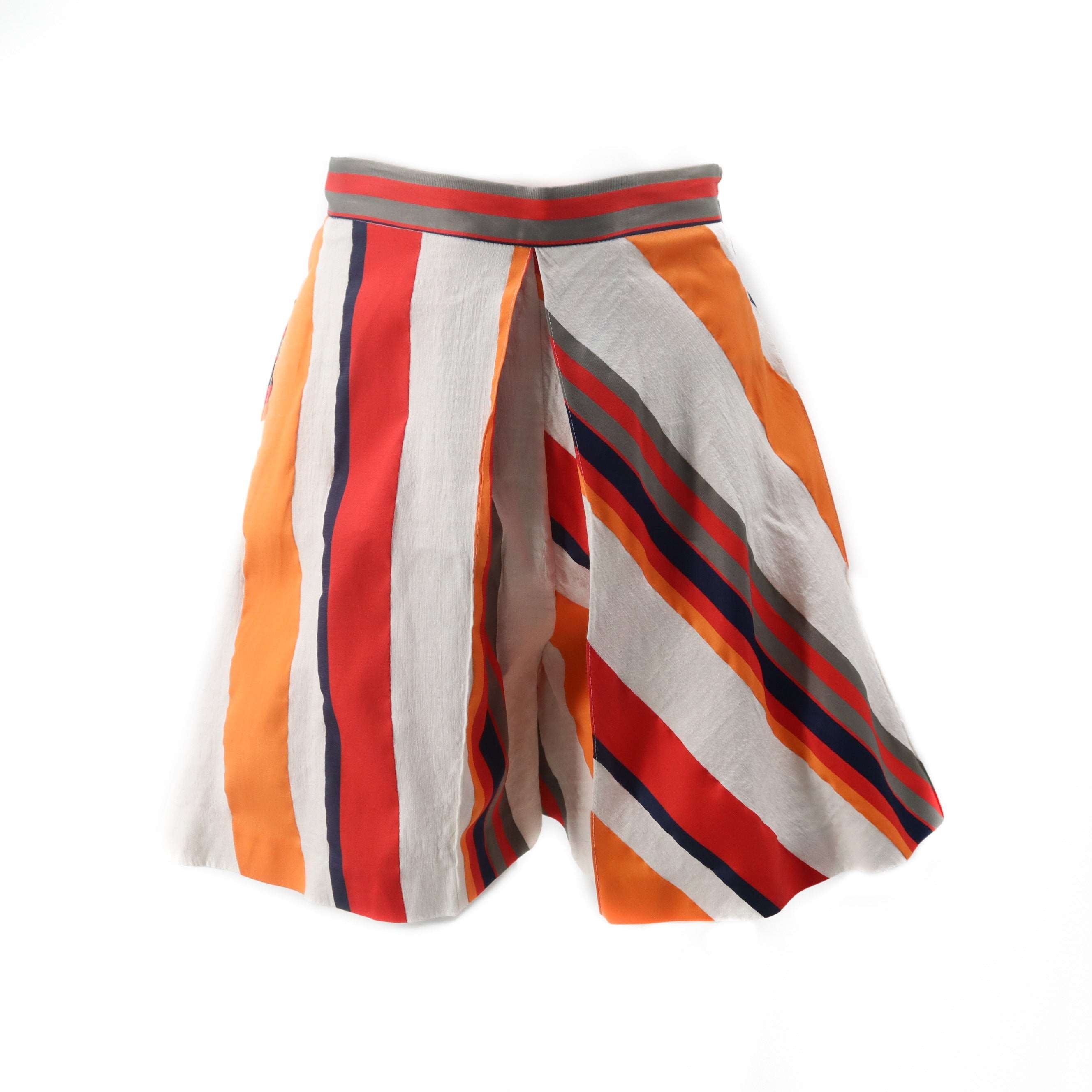 ÉPROUVÉE MSGM Striped High Rise Wide Leg Pleated Shorts