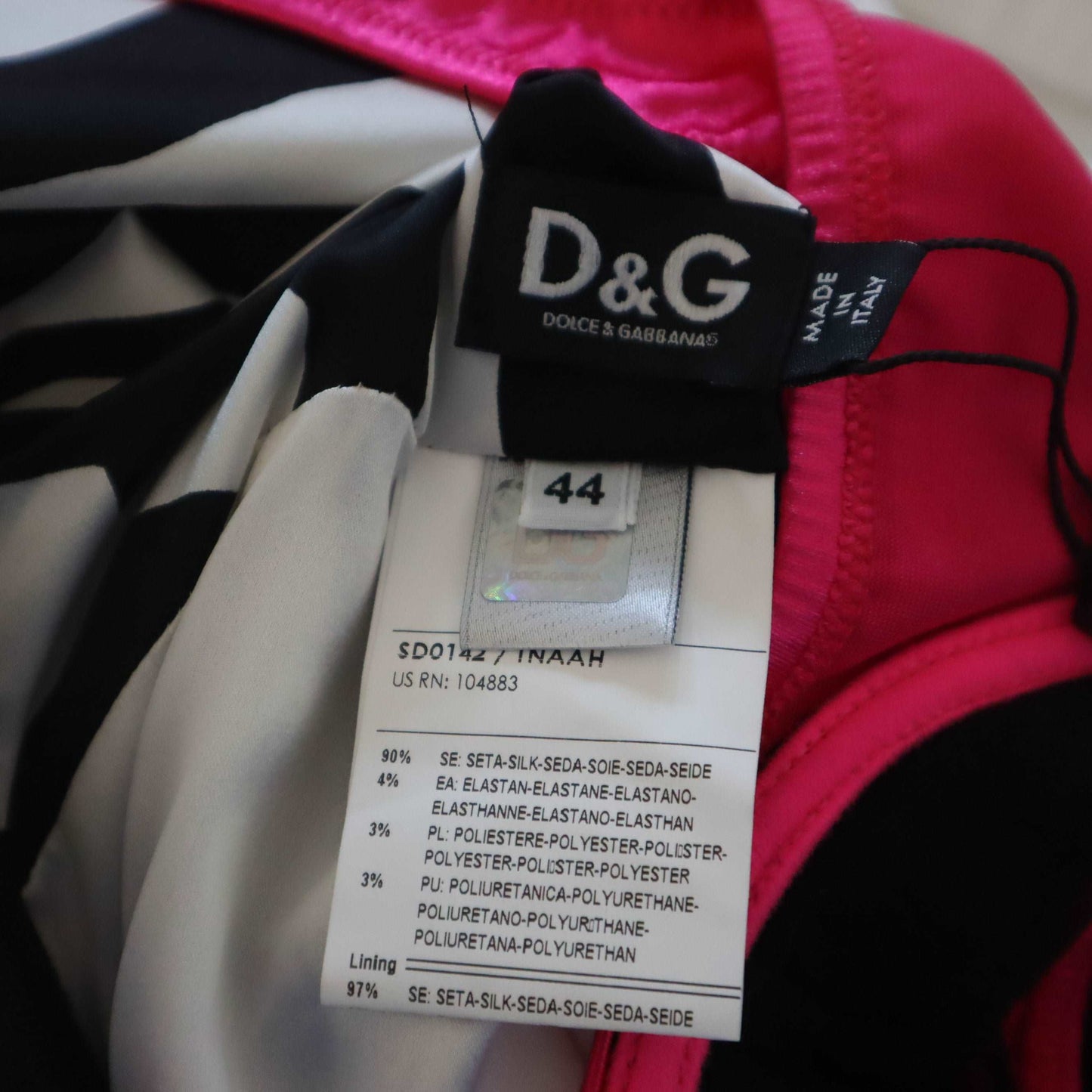 ÉPROUVÉE Dolce & Gabbana D&G Silk Ruched Zebra Print Belted Midi Dress