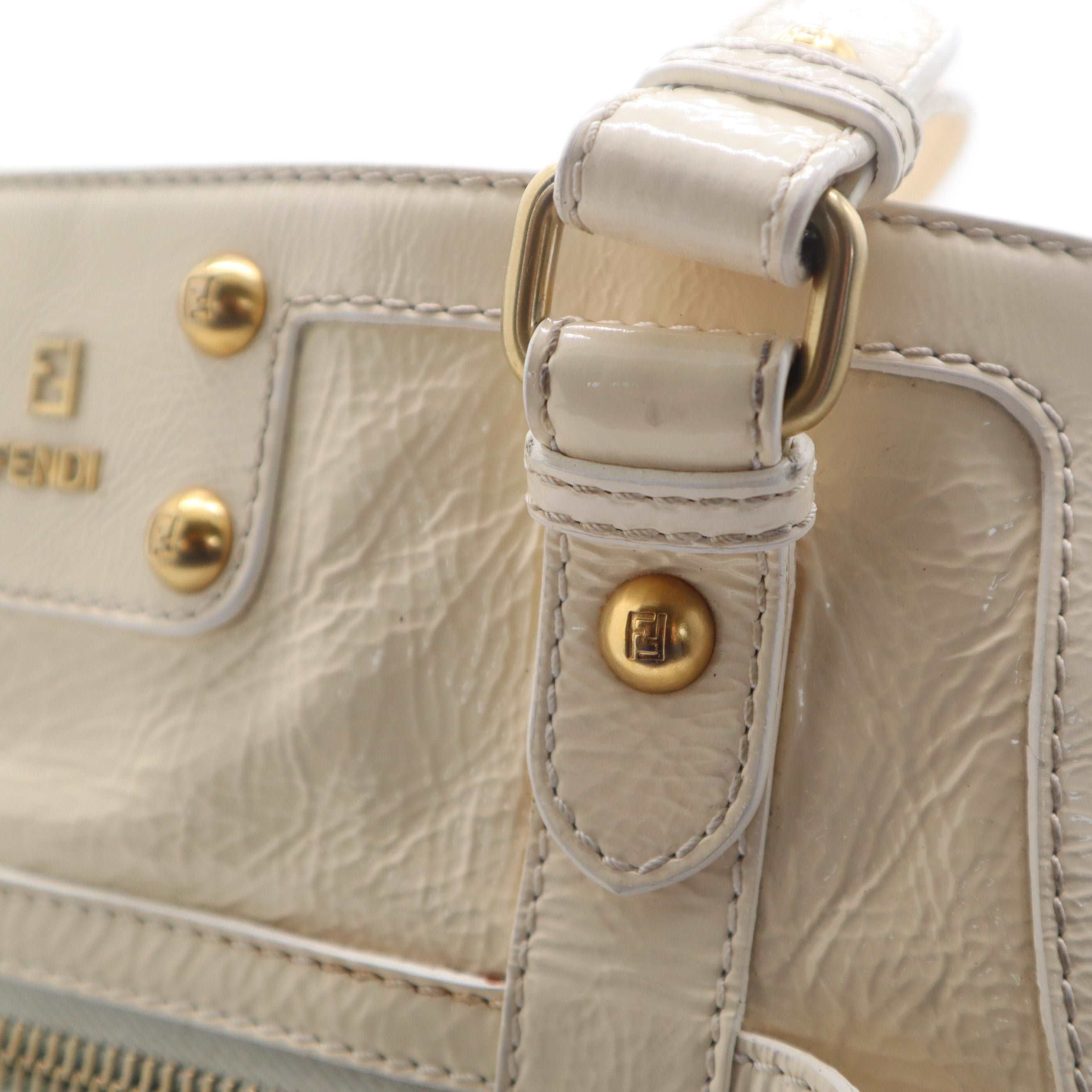 ÉPROUVÉE Fendi Patent Leather Ivory Tote