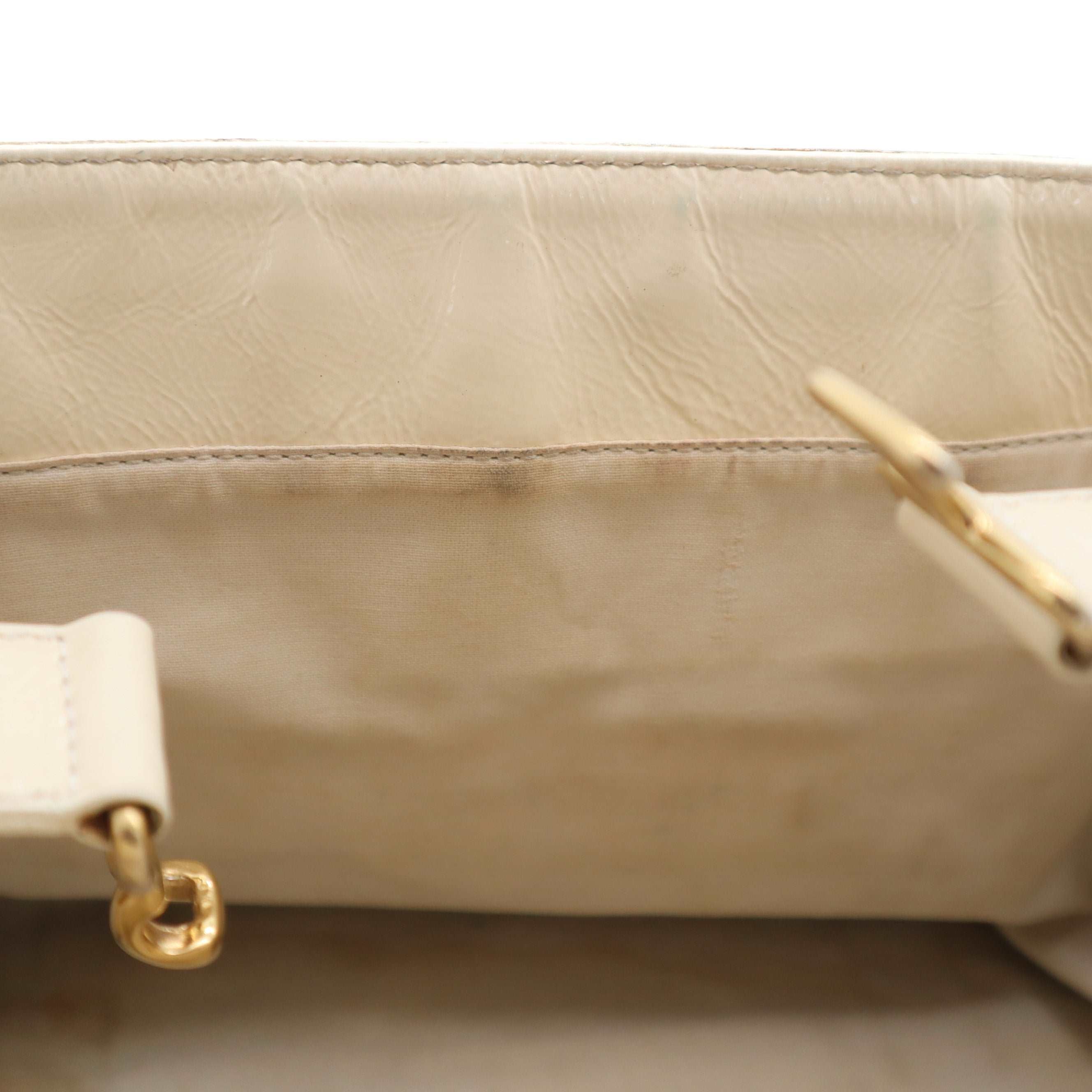 ÉPROUVÉE Fendi Patent Leather Ivory Tote