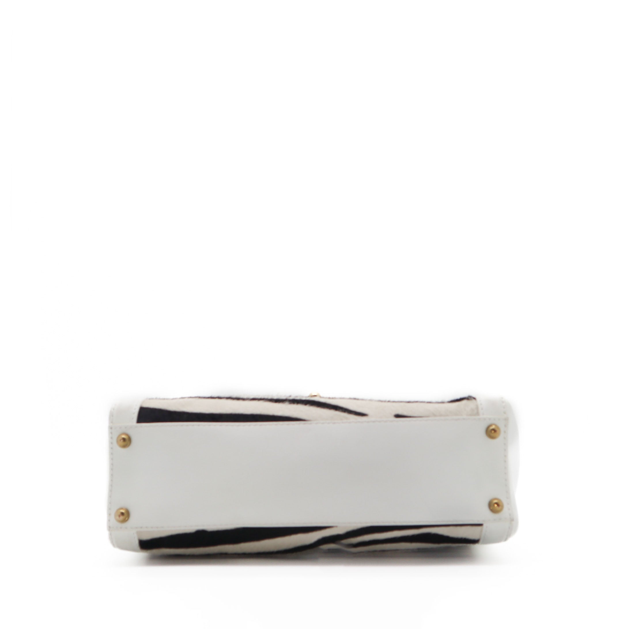 ÉPROUVÉE Jimmy Choo White Leather Calf Hair Zebra Print Handbag