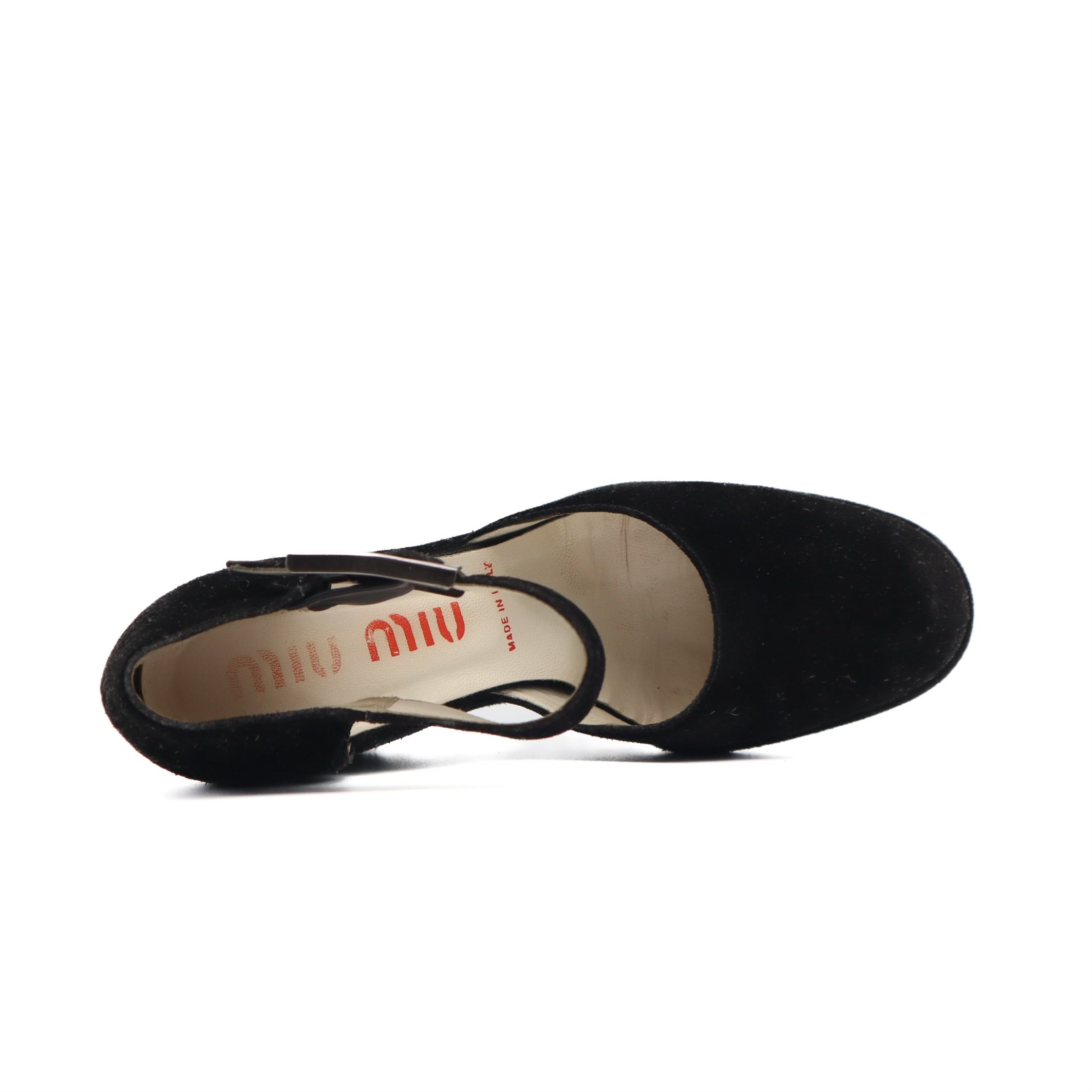 Vintage Mary Jane Suede Wedges Size 38