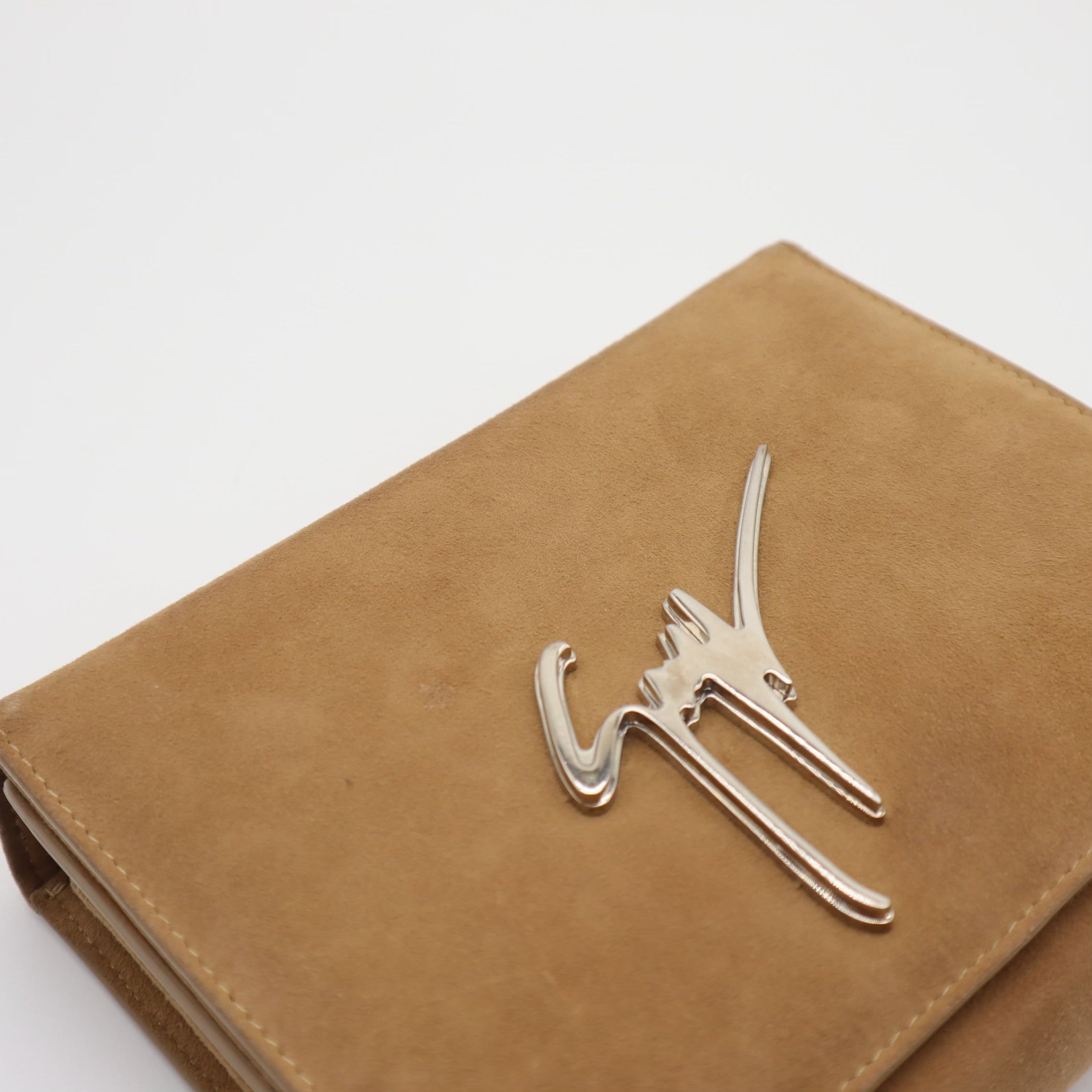 Suede Box Clutch With Chain
