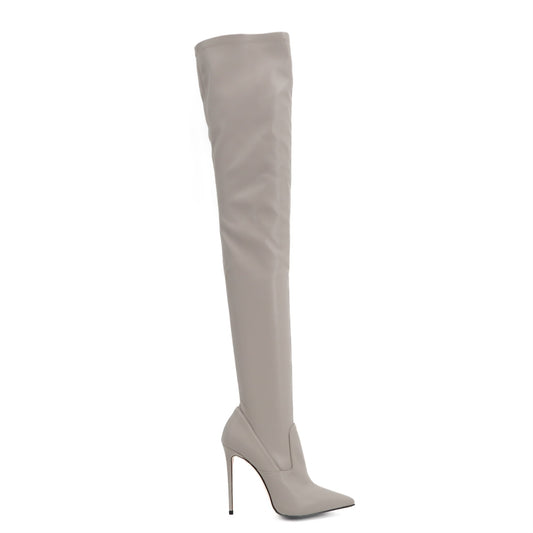 Eva Thigh High Pull On Leather Boot