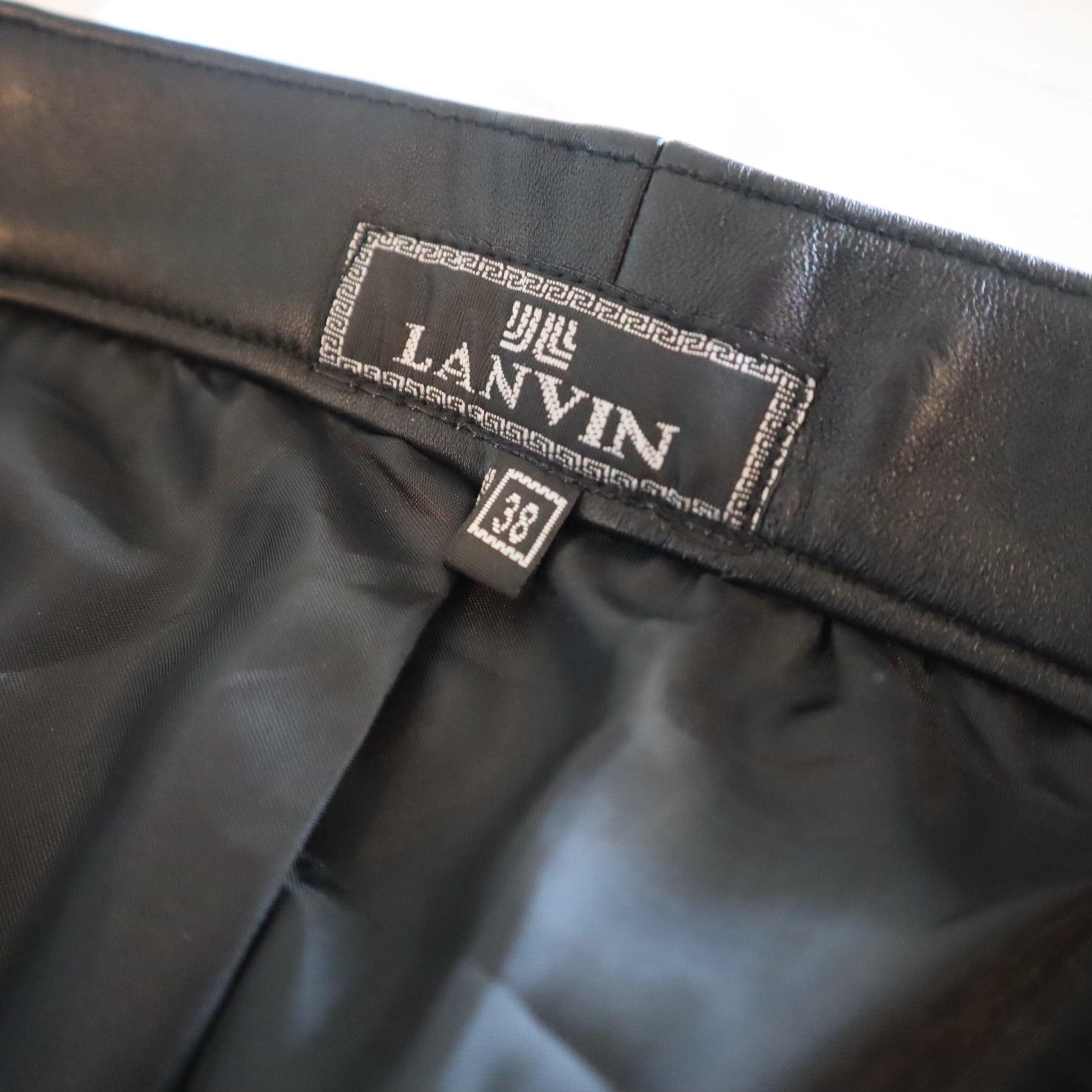 Vintage Leather Belted Pencil Skirt