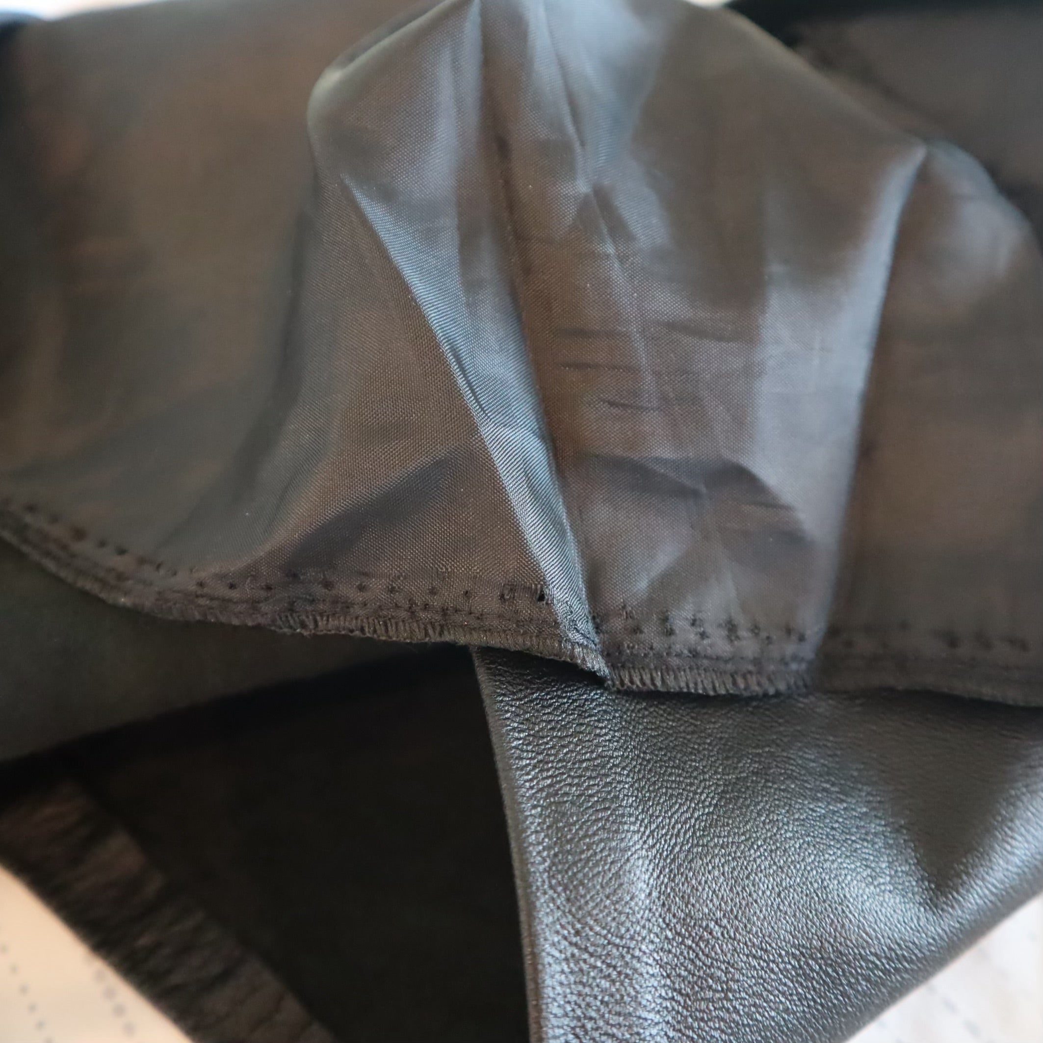 Vintage Leather Belted Pencil Skirt
