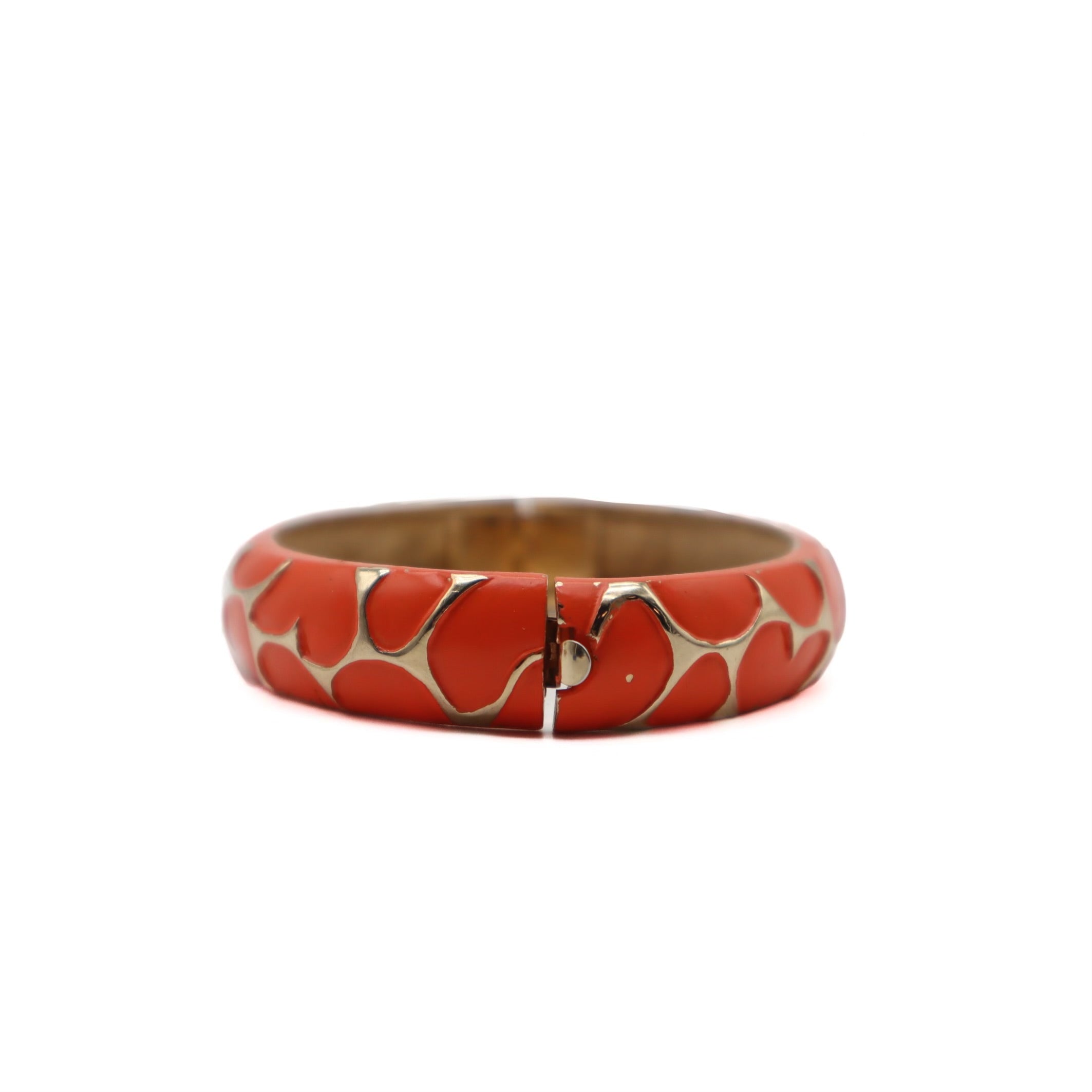 Vintage Orange Enamel Bangle Bracelet