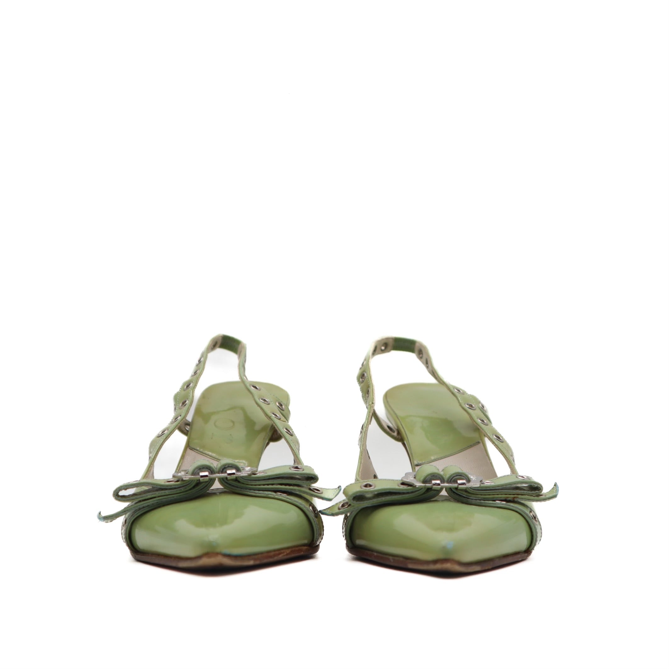 Vintage Y2K John Galliano Grommet Slingback Pumps Size 35