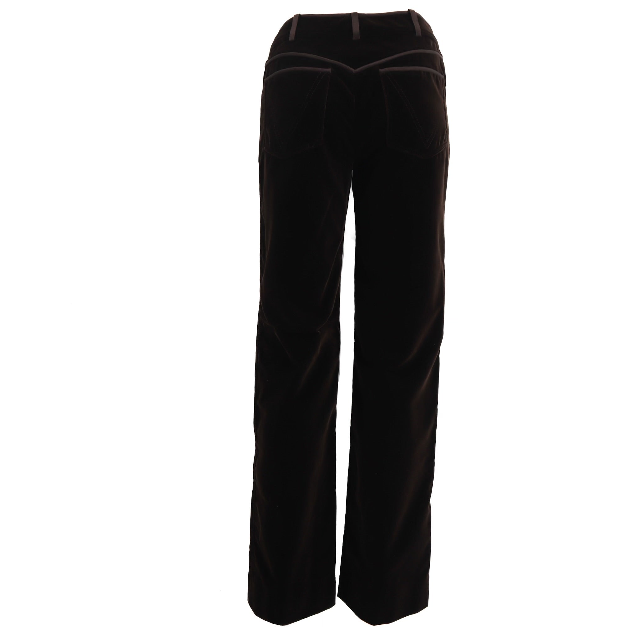 Vintage FW 2005 Chocolate Velvet Straight Leg Pants Size 4