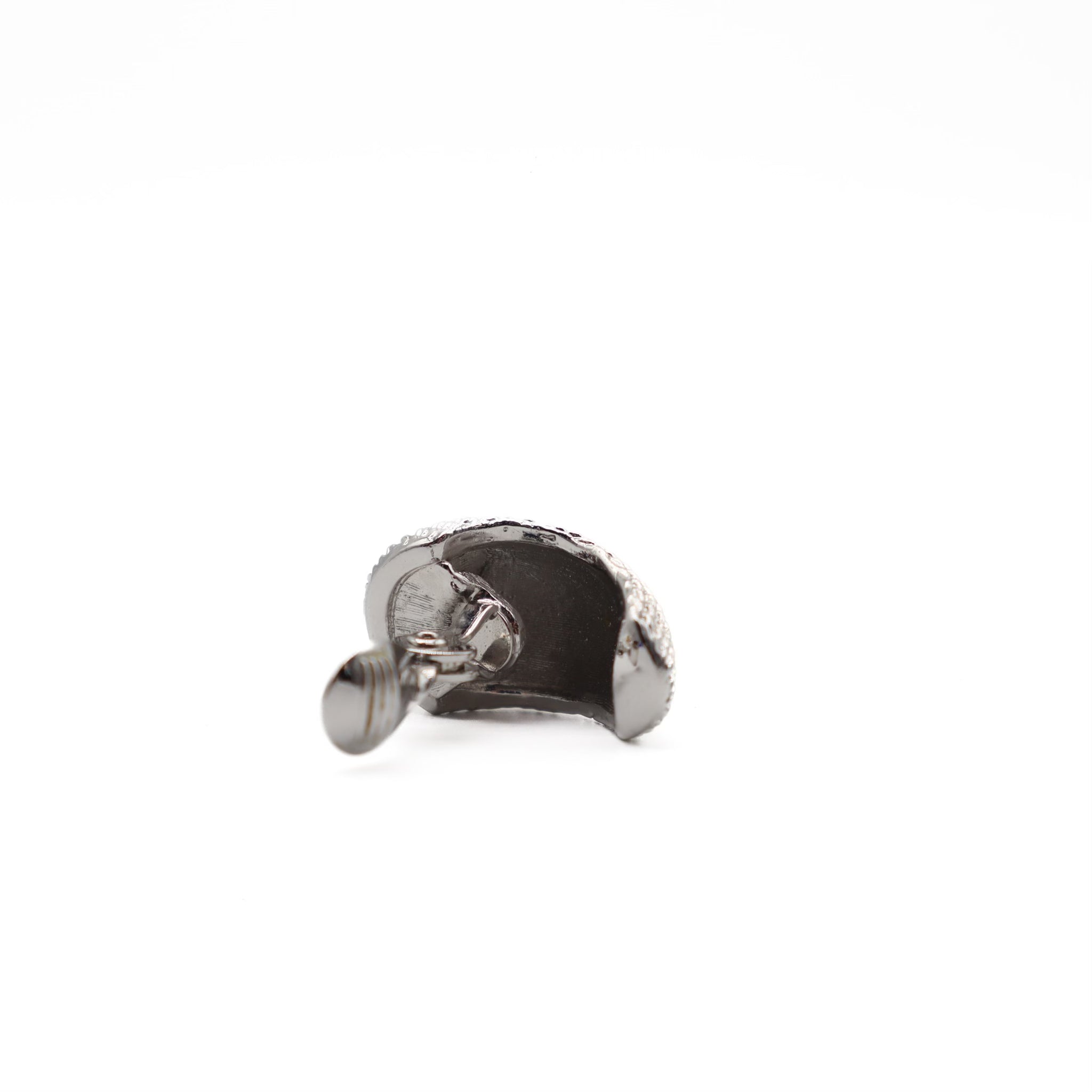 Vintage Textured Silver Clip On Earrings