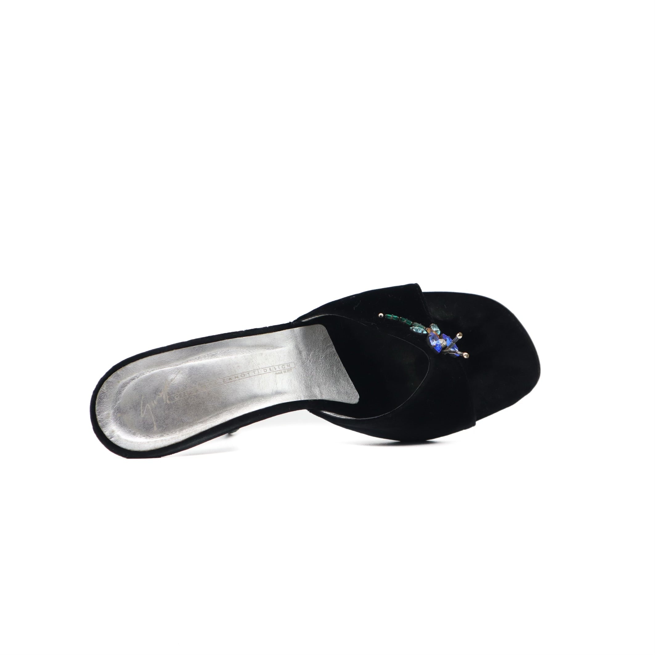 Vintage Y2K Dragonfly Velvet Heeled Slides Size 39