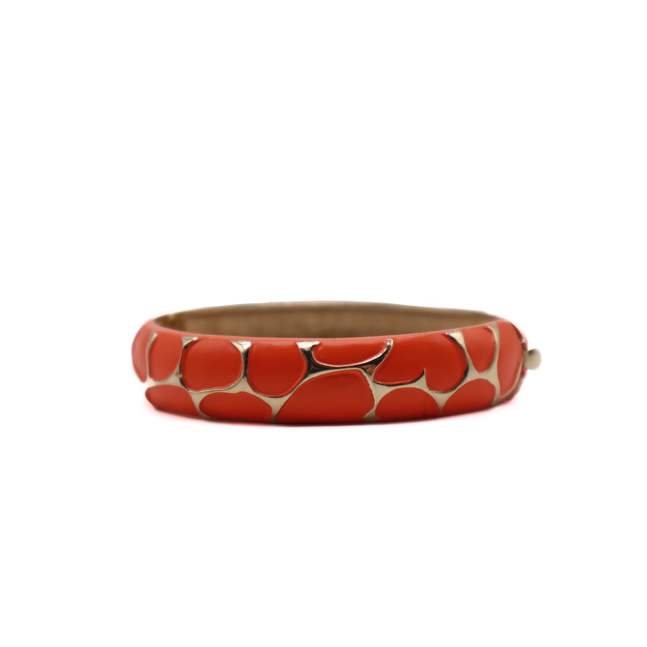 Vintage Orange Enamel Bangle Bracelet