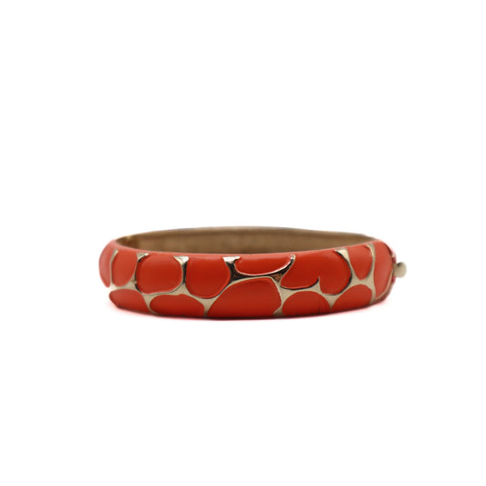 Vintage Orange Enamel Bangle Bracelet