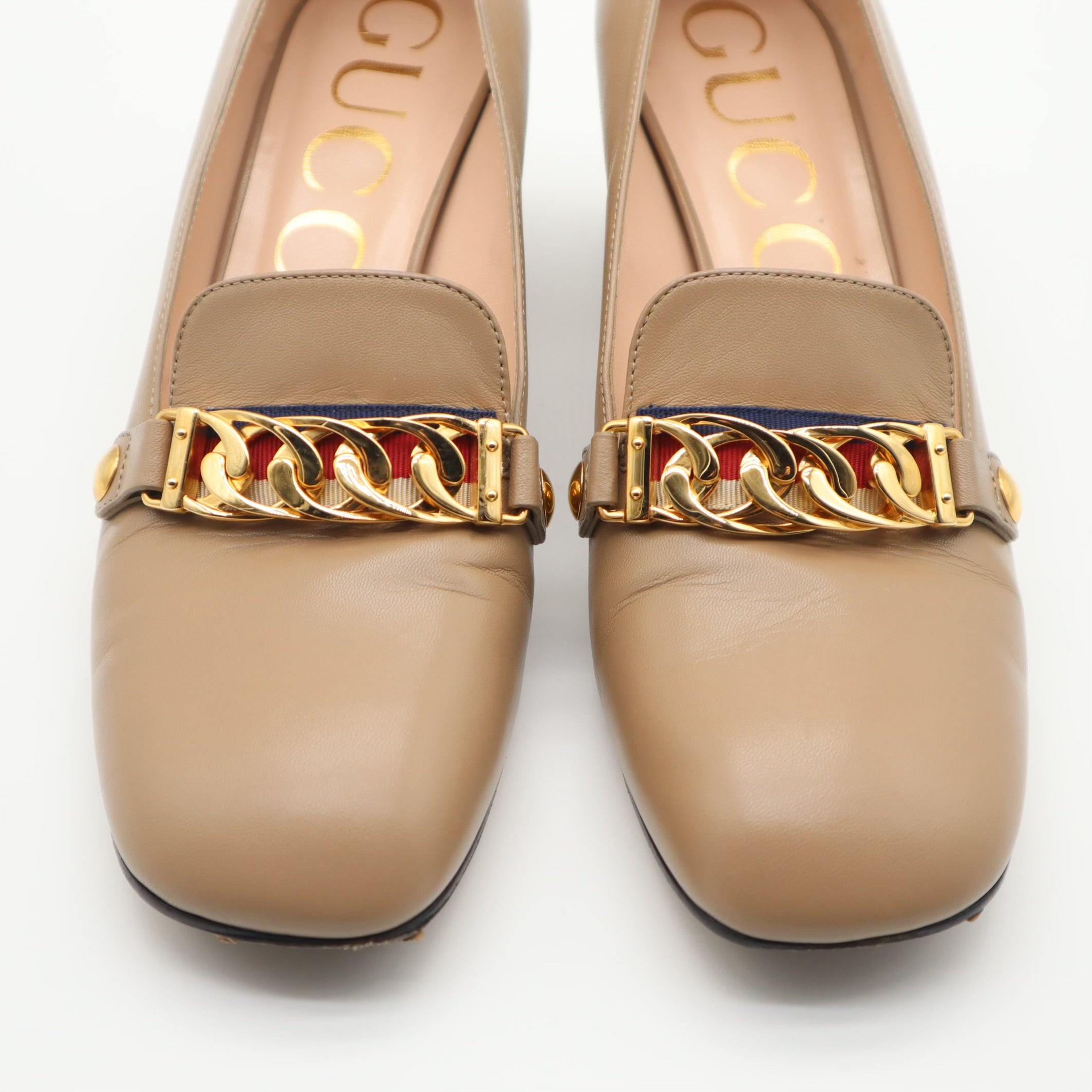 Sylvie Chain Heeled Loafers Size 39
