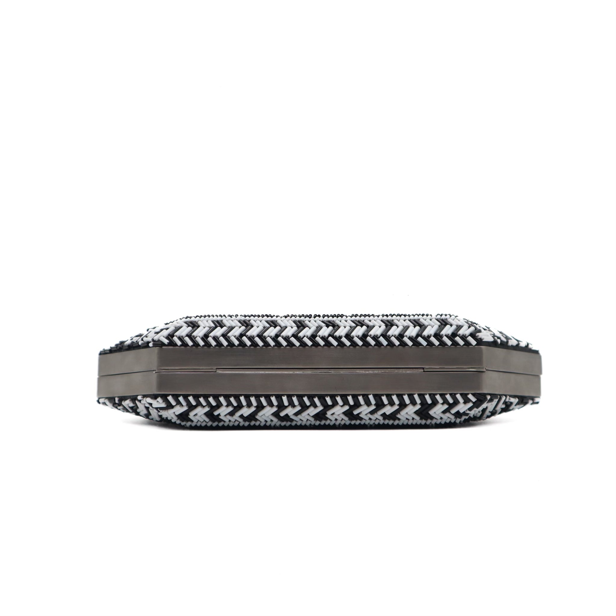 Beaded Trapezoid Chained Clutch Bag