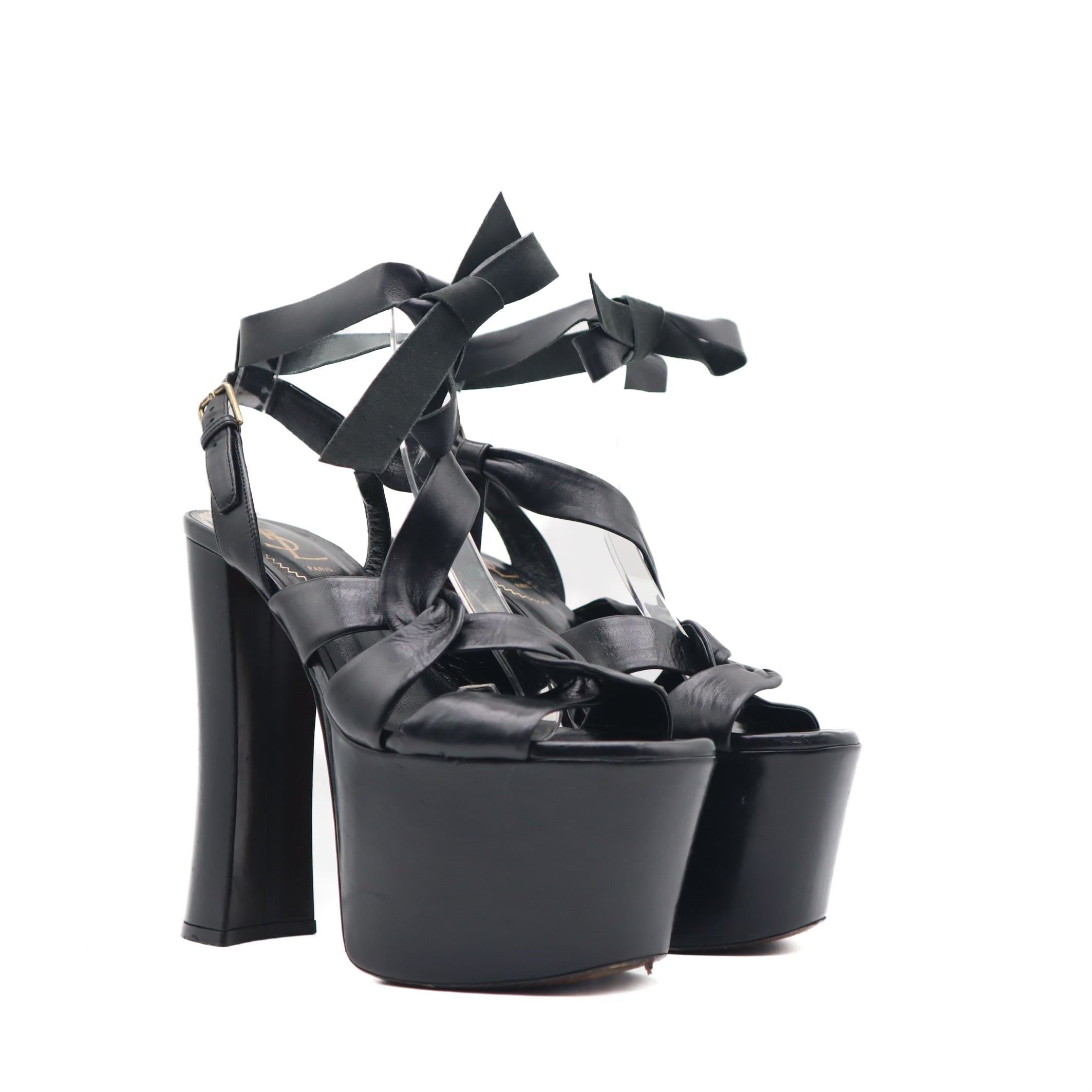 Platform Strappy Lace Up Sandals Size 35