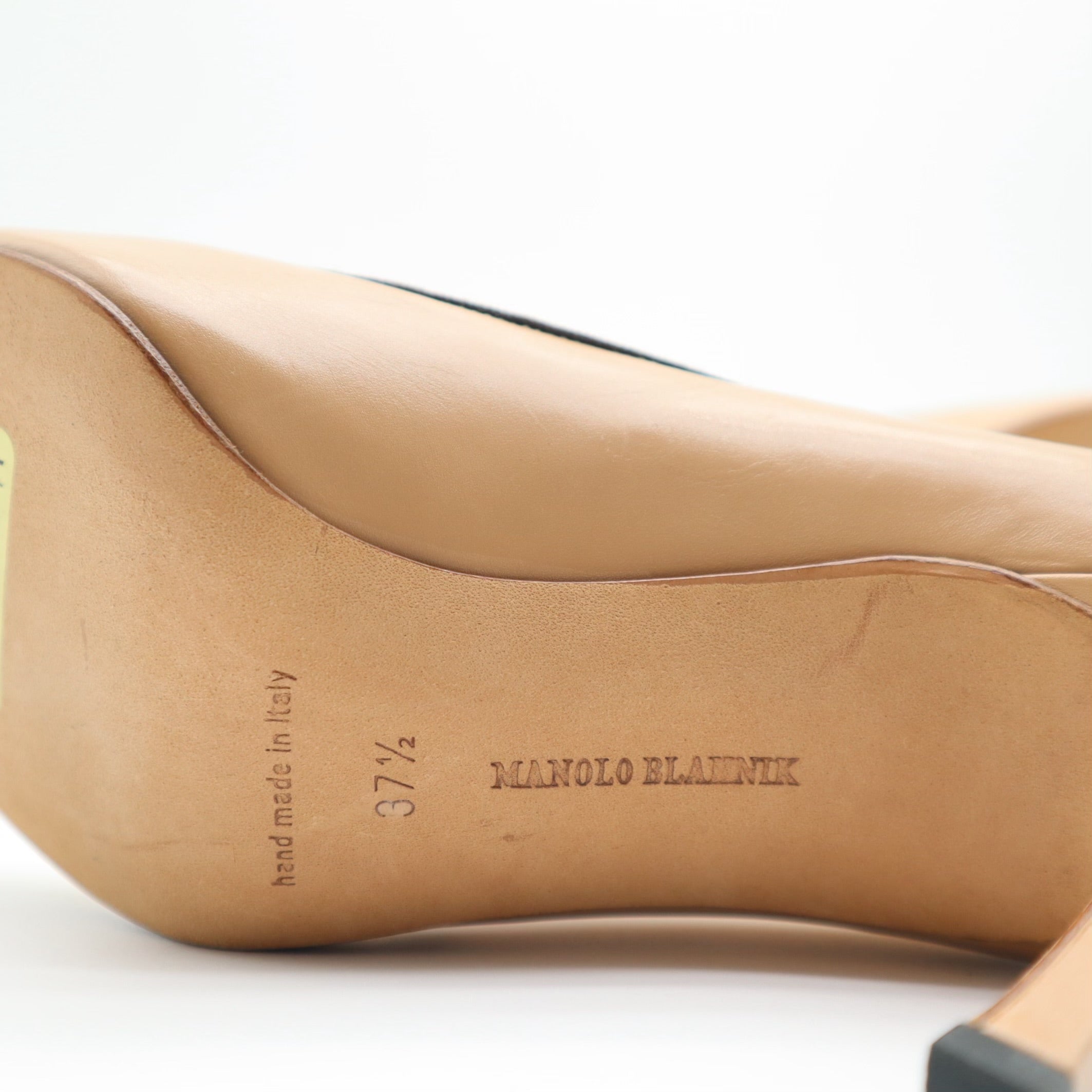 Canazza Nude Leather Peep Toe Pump Size 37.5 EU
