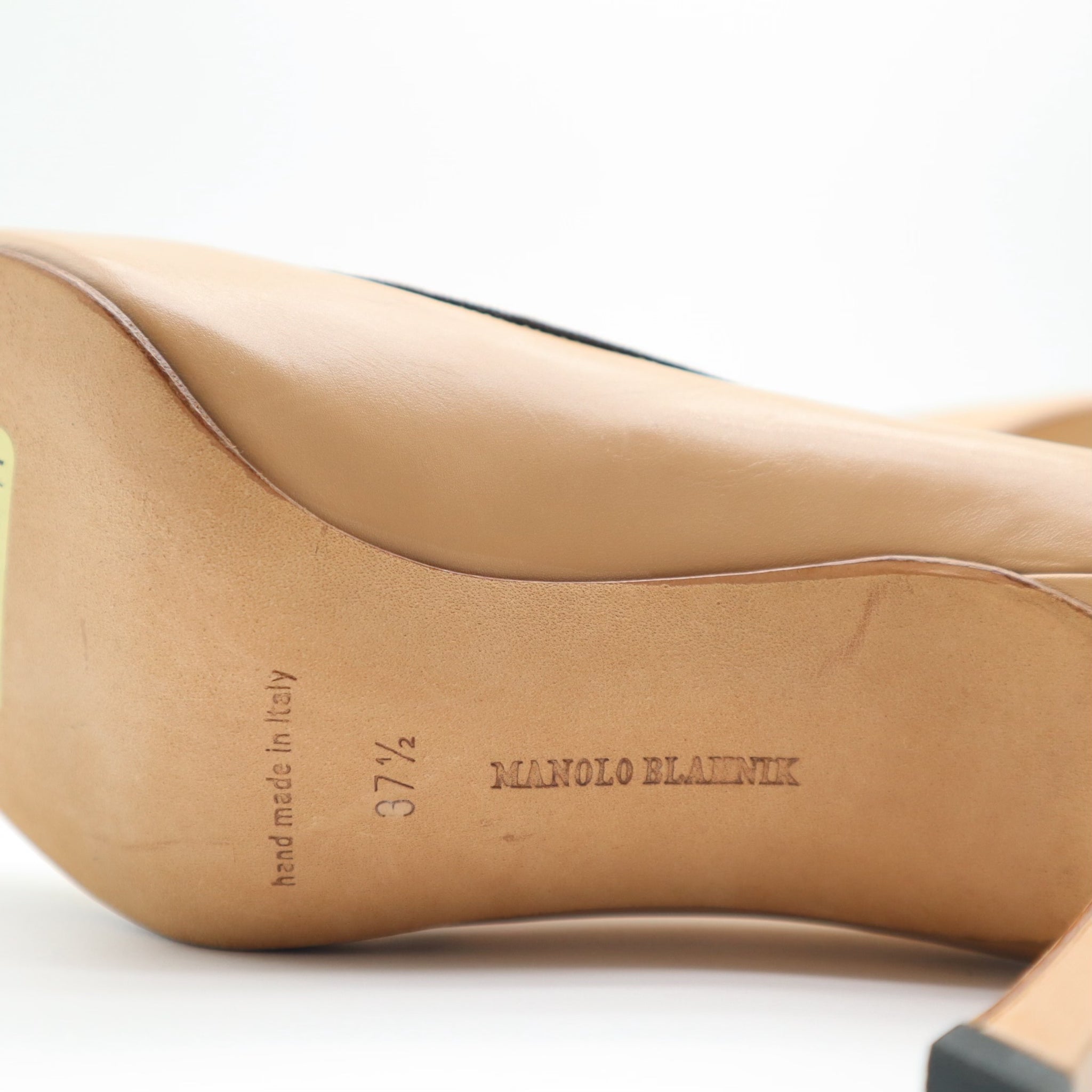 Canazza Nude Leather Peep Toe Pump Size 37.5 EU