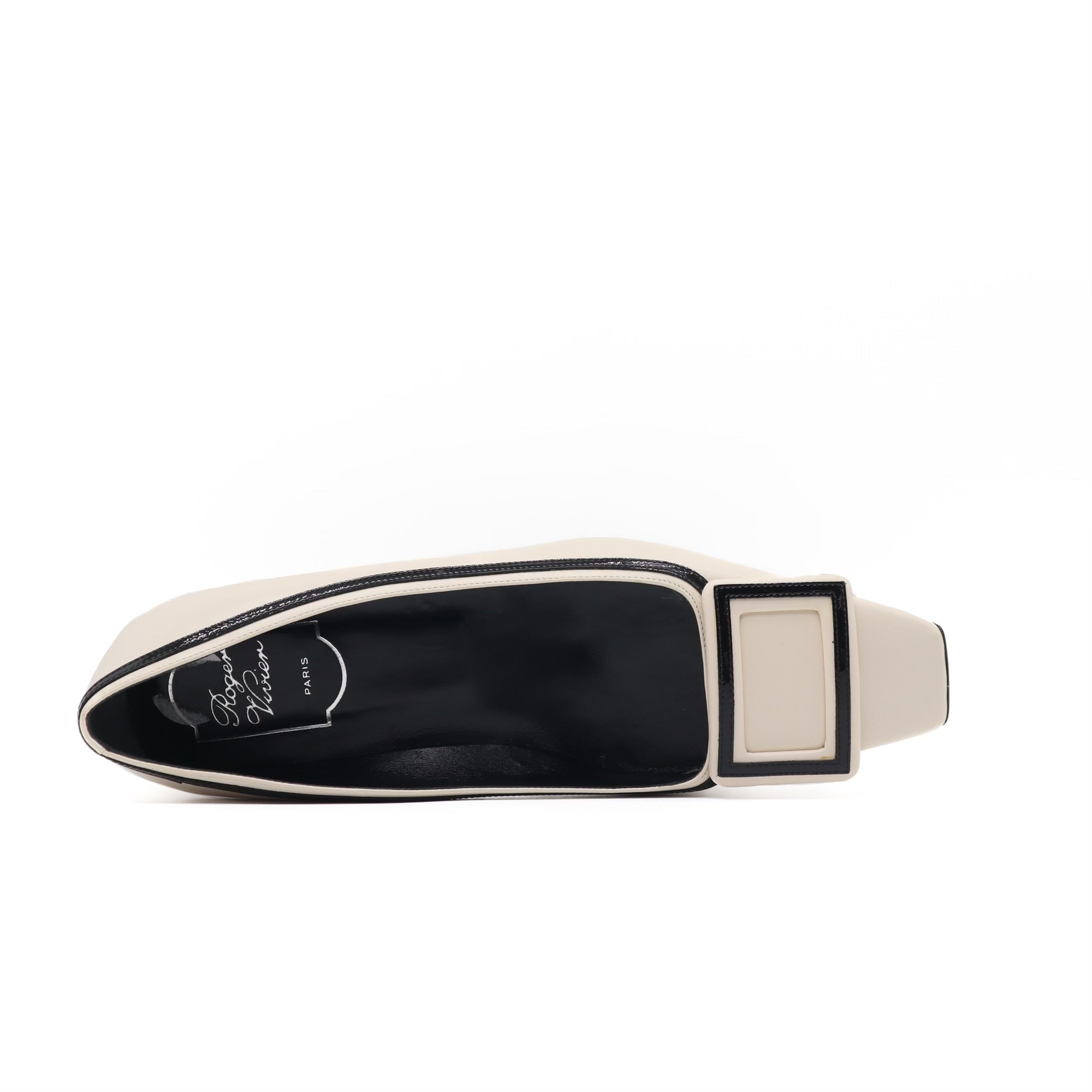 Black/White Belle Vivier Graphic Med Leather Pumps