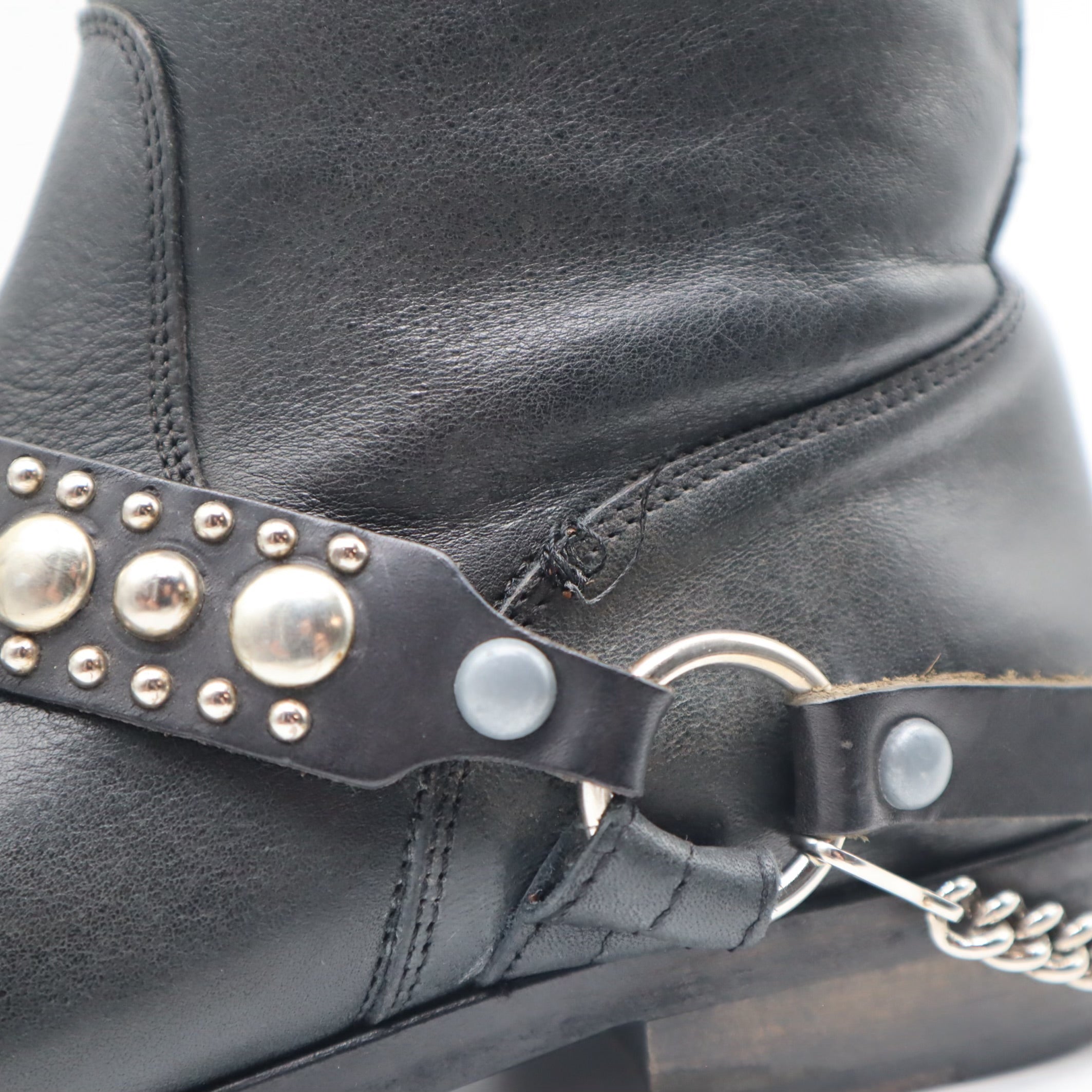 Motorcycle Chained Embellished Riding Boots