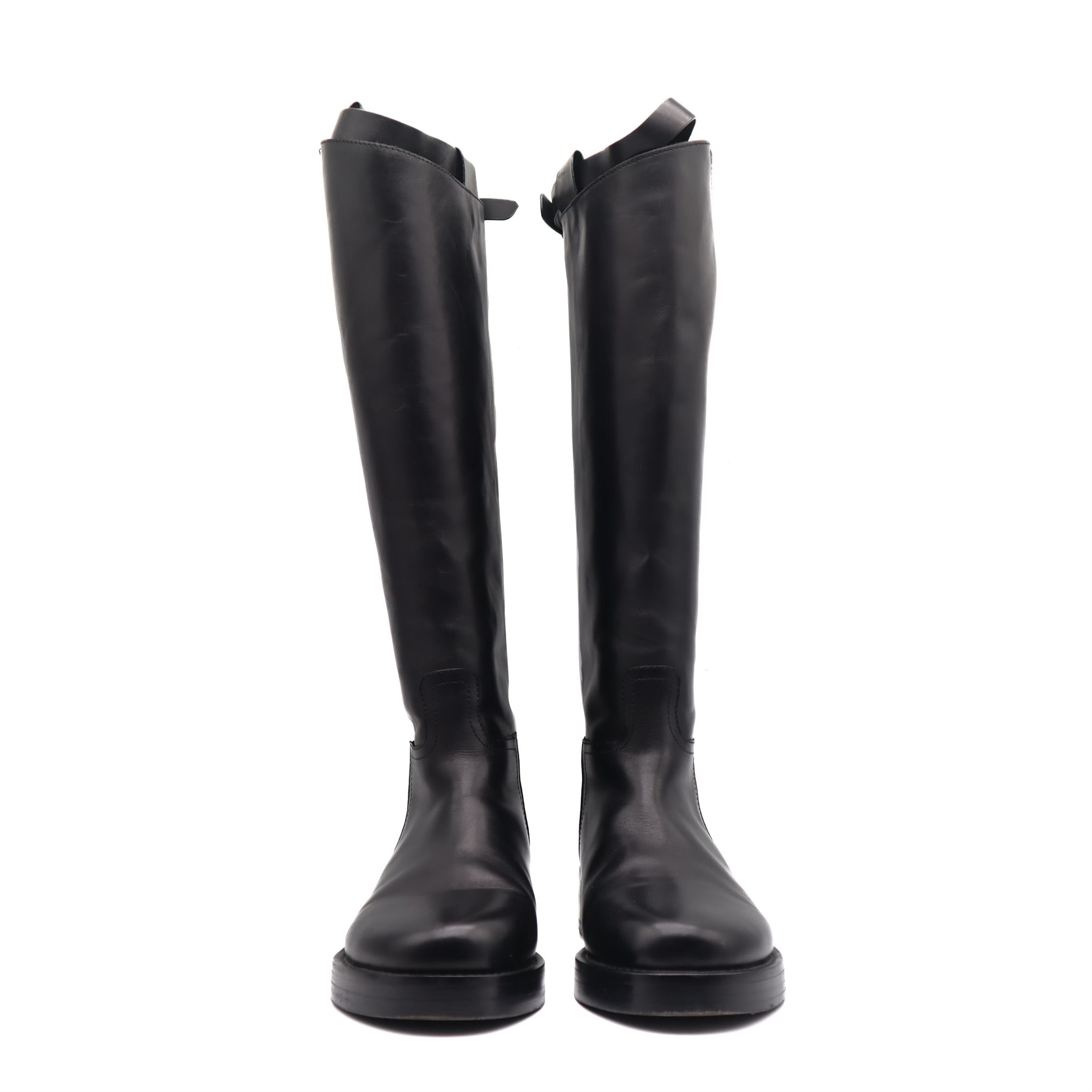Stan Black Leather Riding Boots Size 37