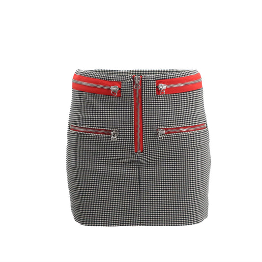 Layla Checkered Zippered Virgin Wool Mini Skirt