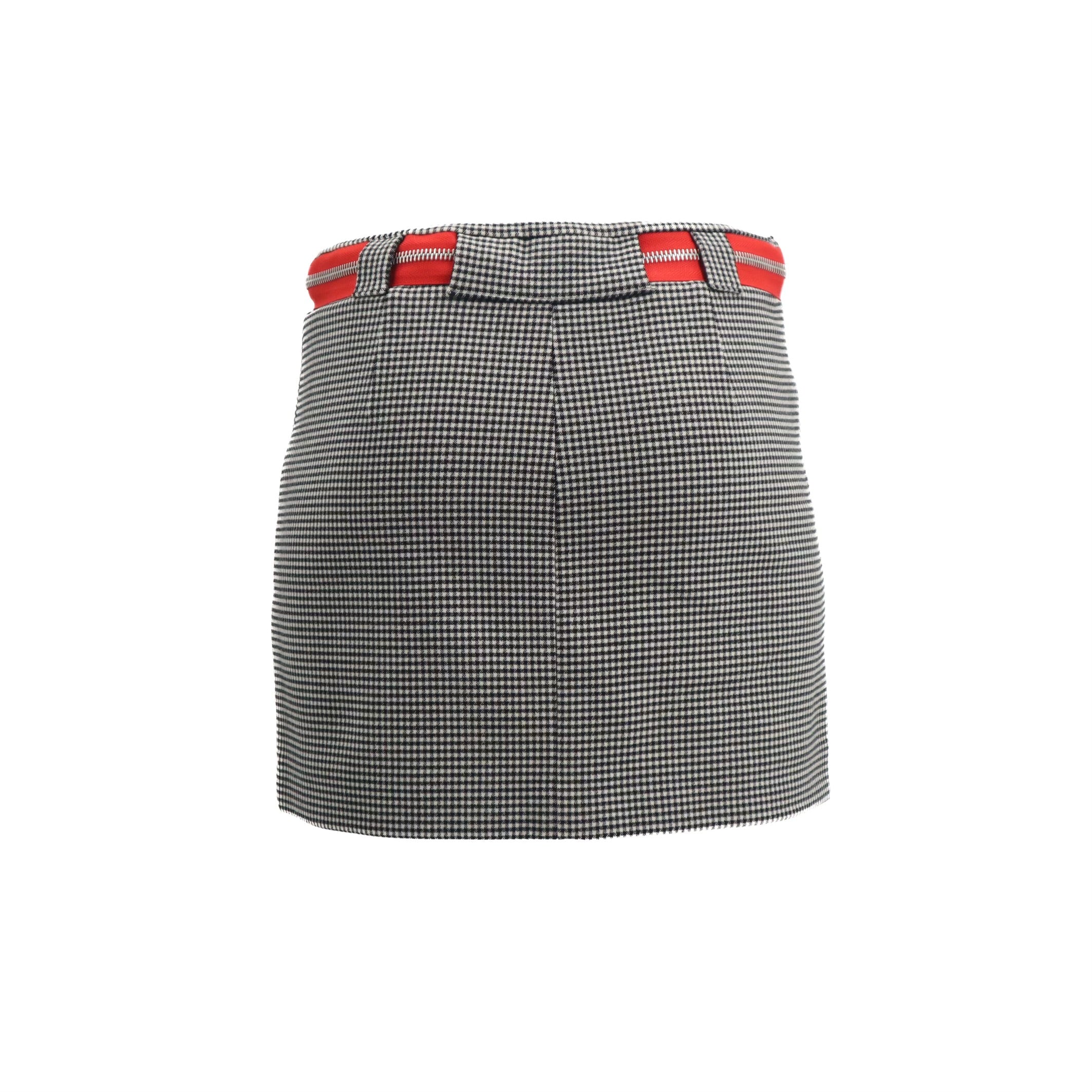 Layla Checkered Zippered Virgin Wool Mini Skirt