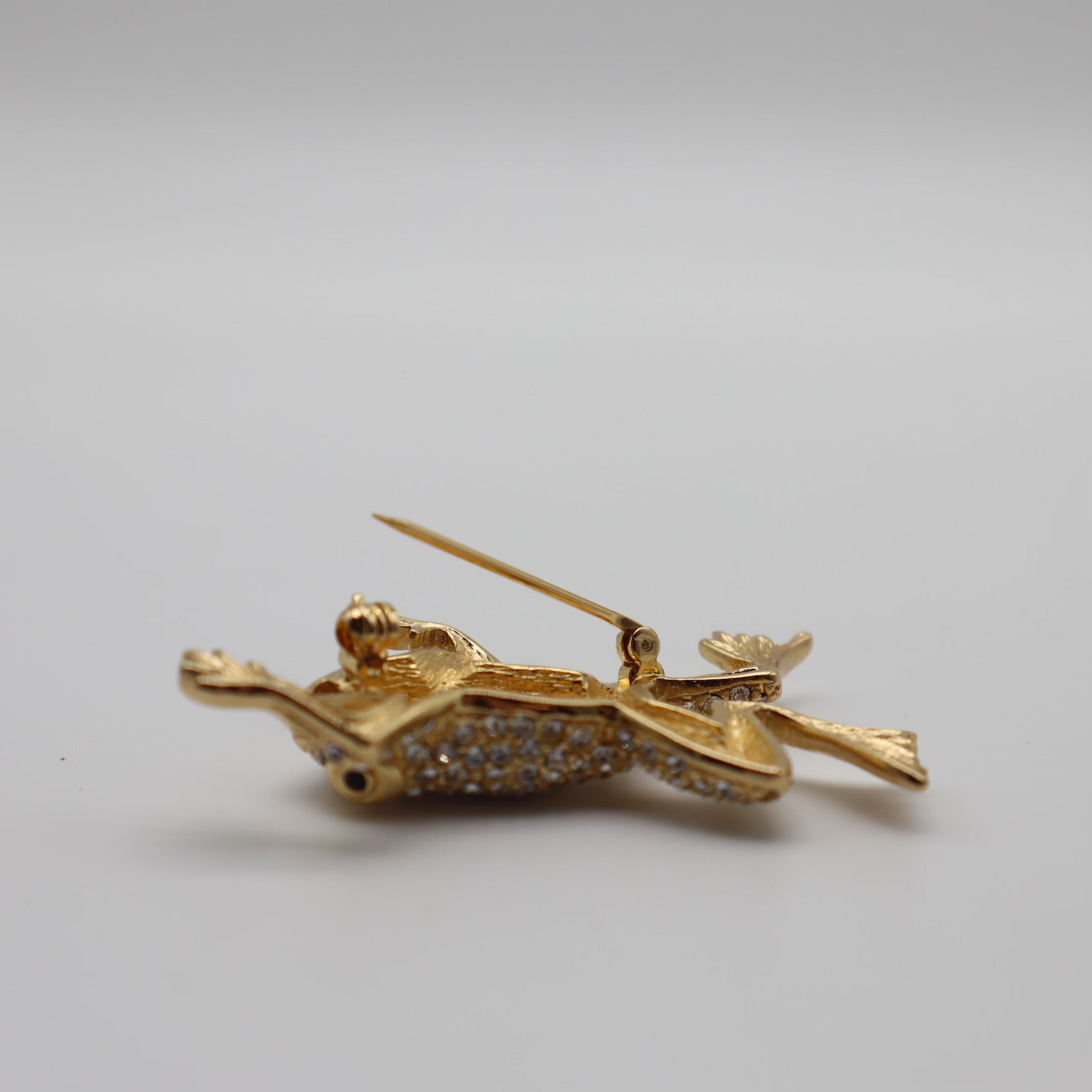 Crystal Embellished Frog Brooch