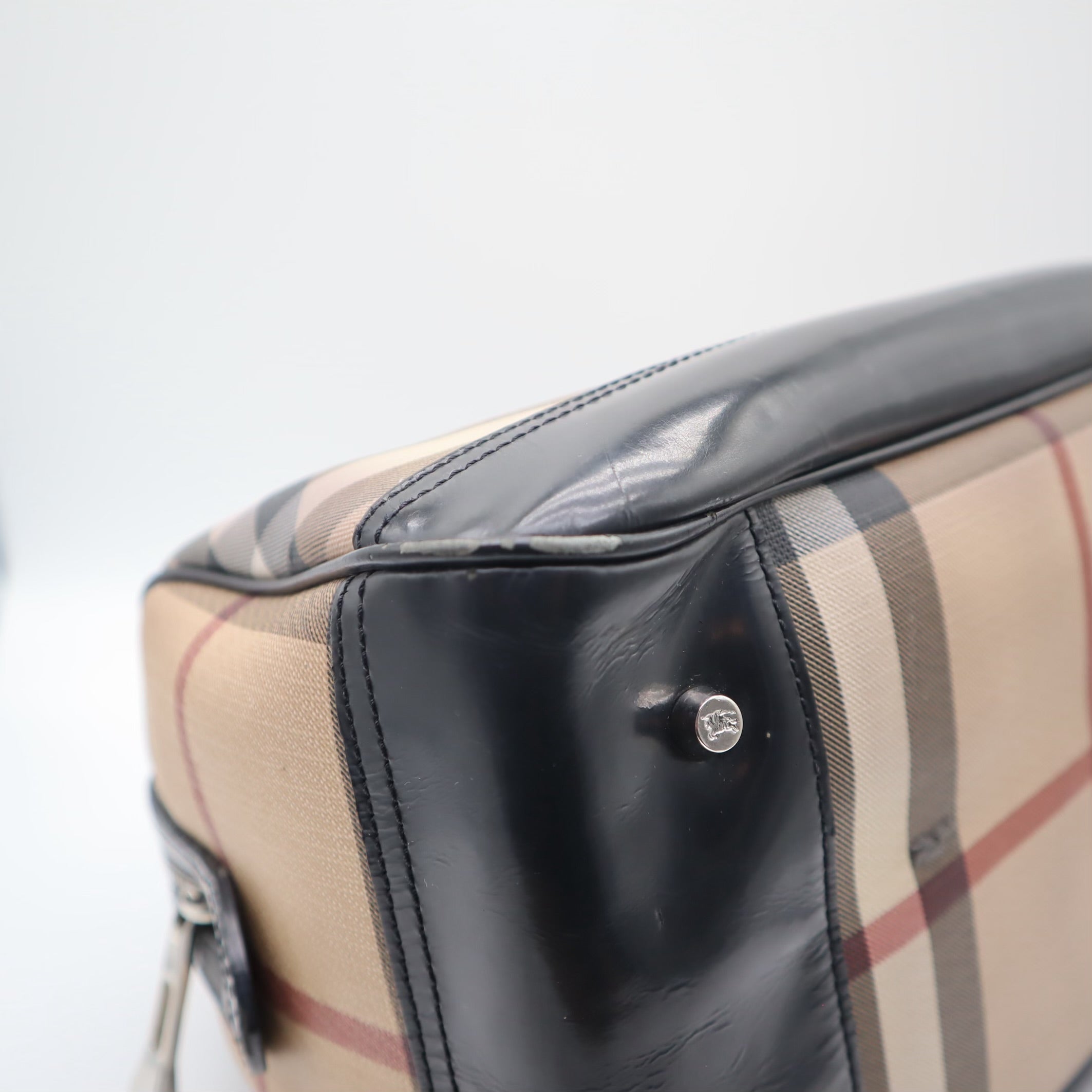 Nova Check Coated Canvas Boston Bag