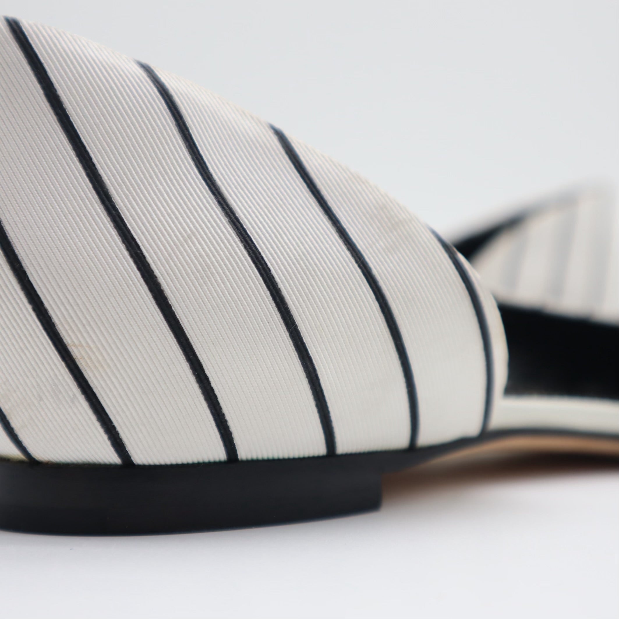 D'Orsay Asymmetrical Striped Flats Size 39
