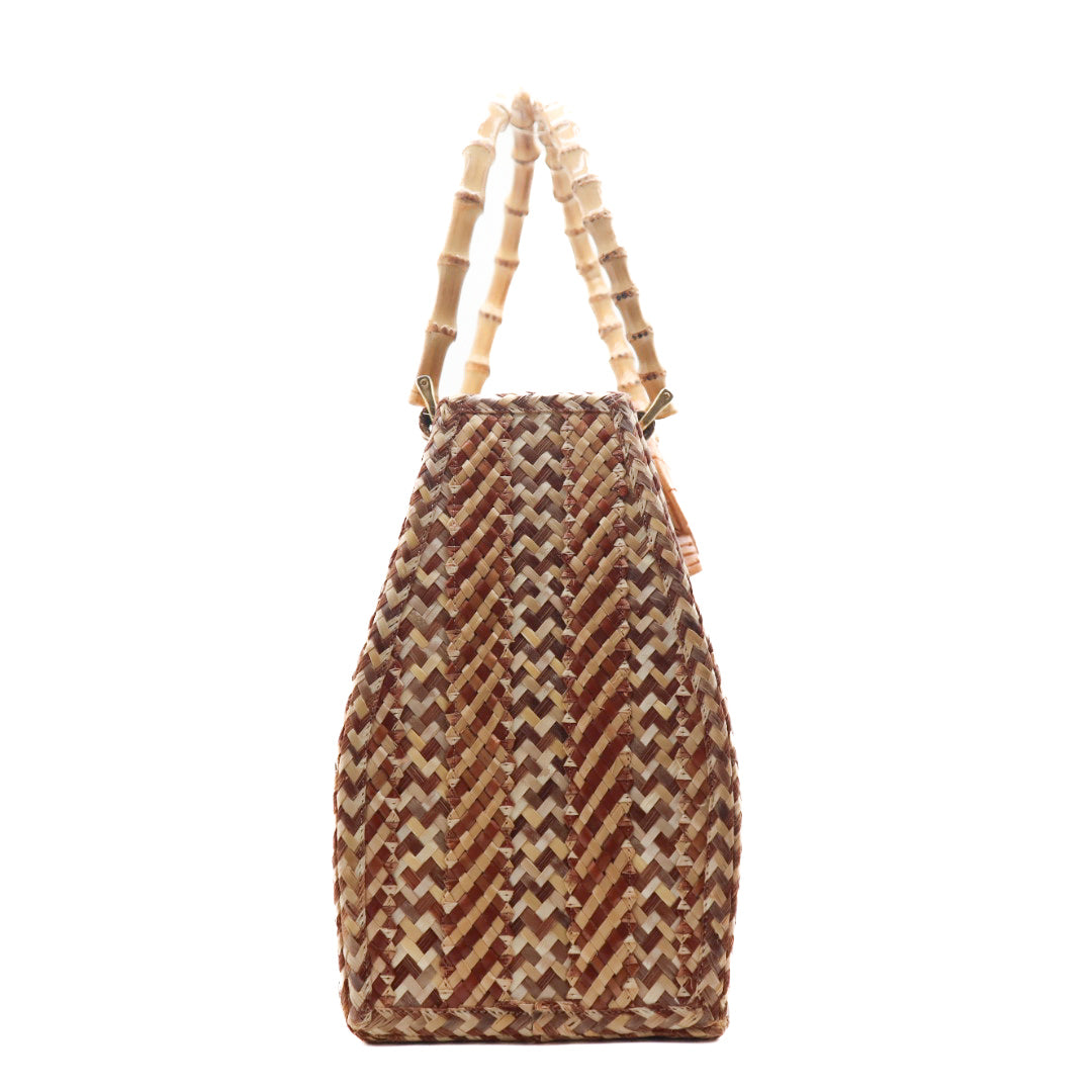 Vintage Woven Wooden Turtle Handbag