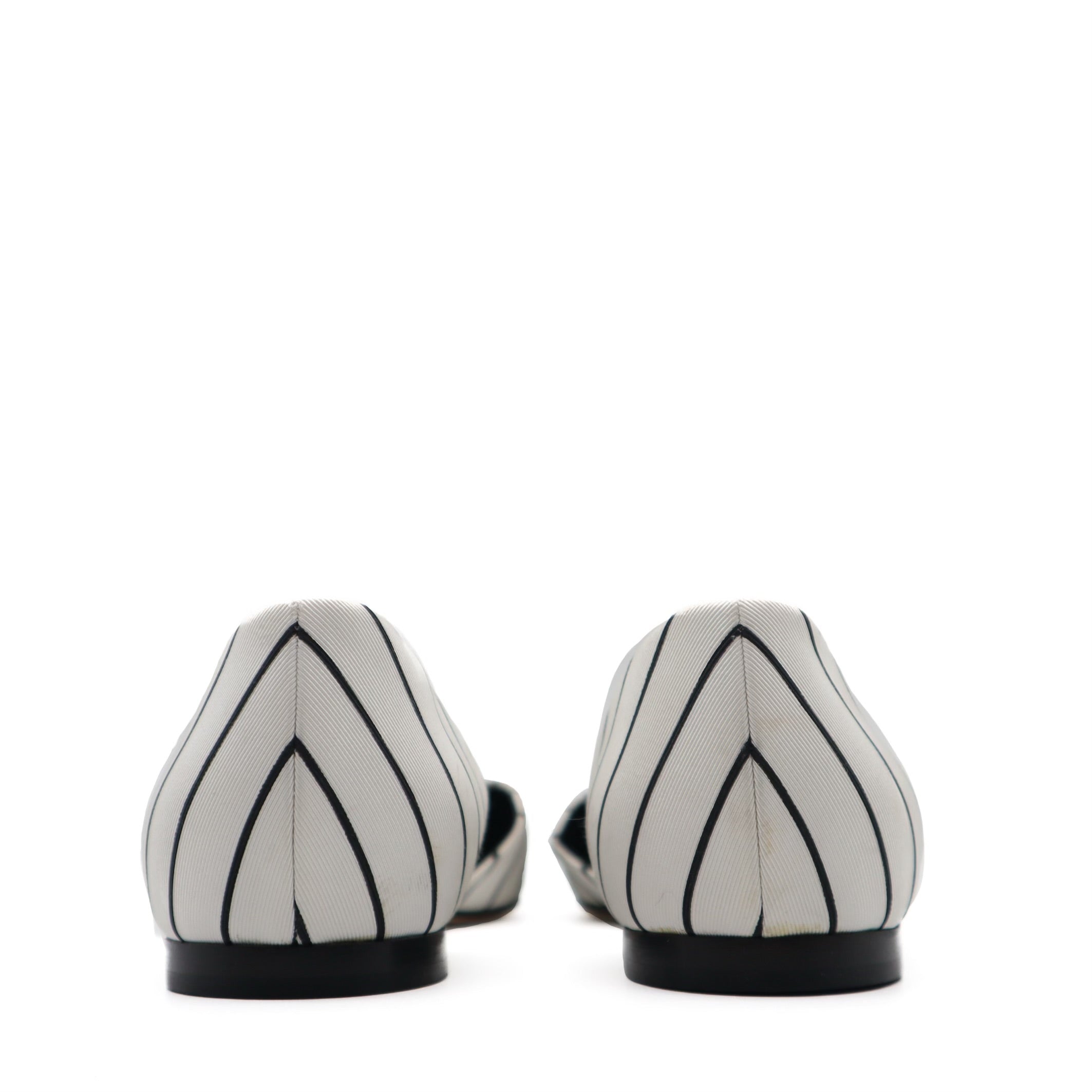 D'Orsay Asymmetrical Striped Flats Size 39