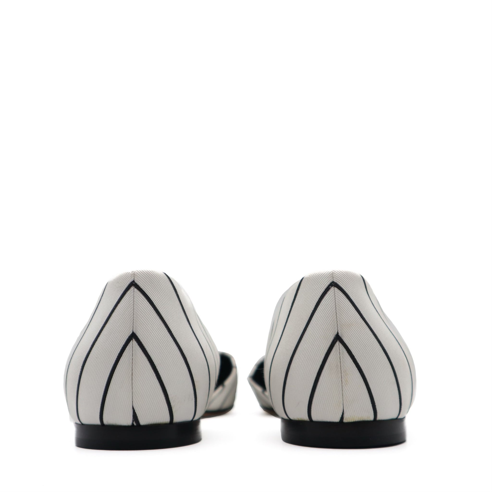 D'Orsay Asymmetrical Striped Flats Size 39