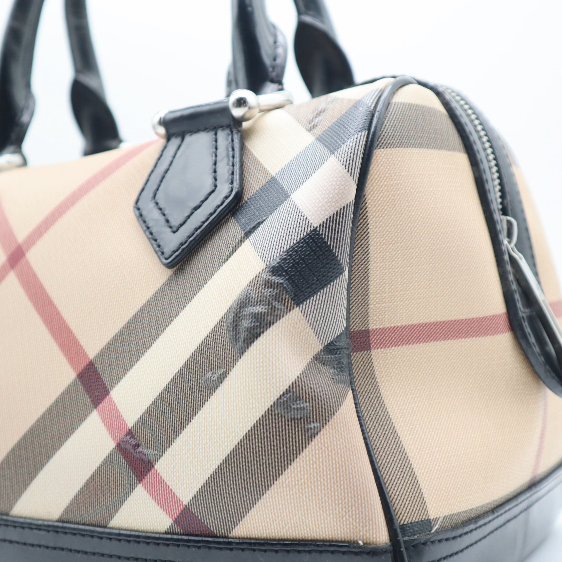 Nova Check Coated Canvas Boston Bag