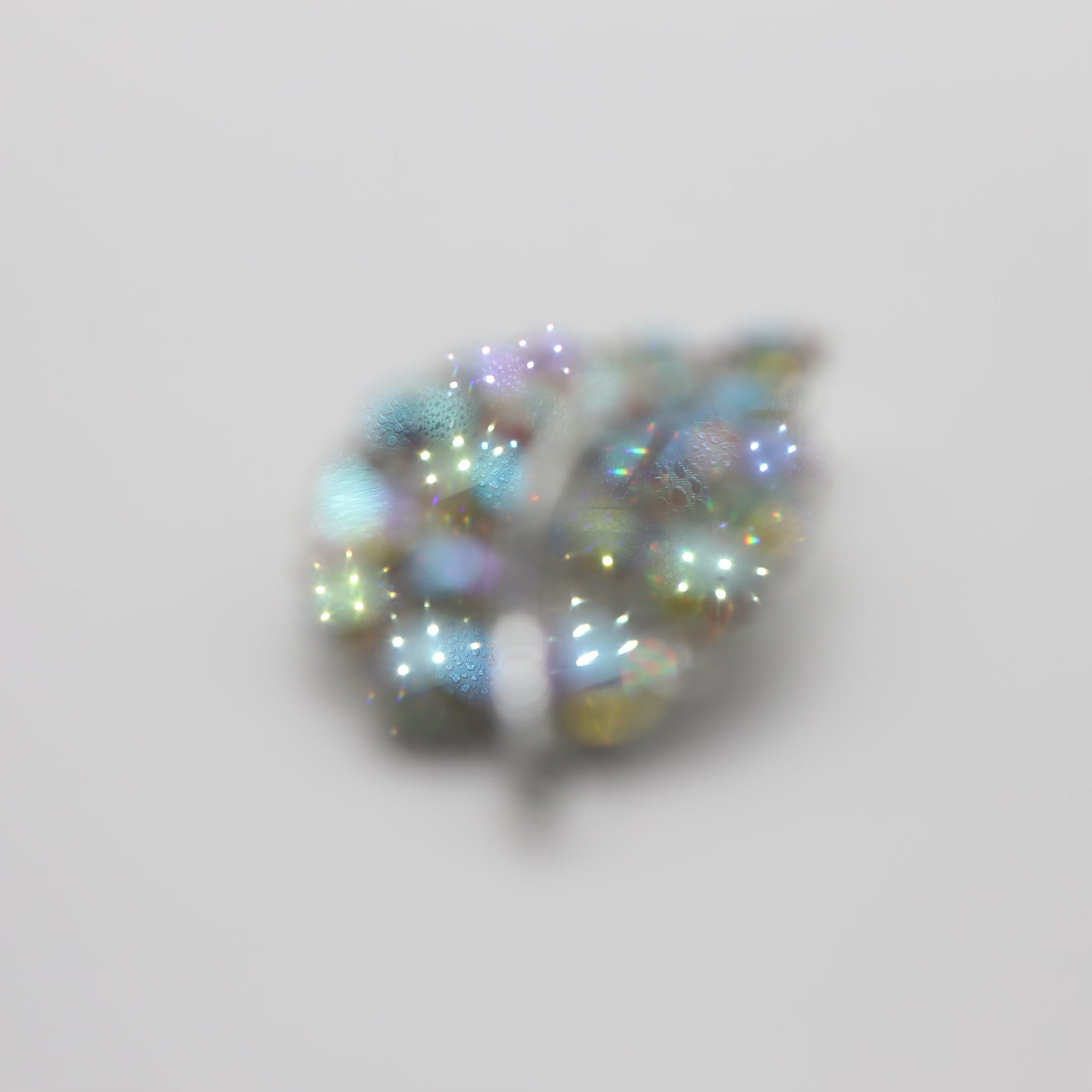 Vintage Iridescent Crystal Leaf Brooch
