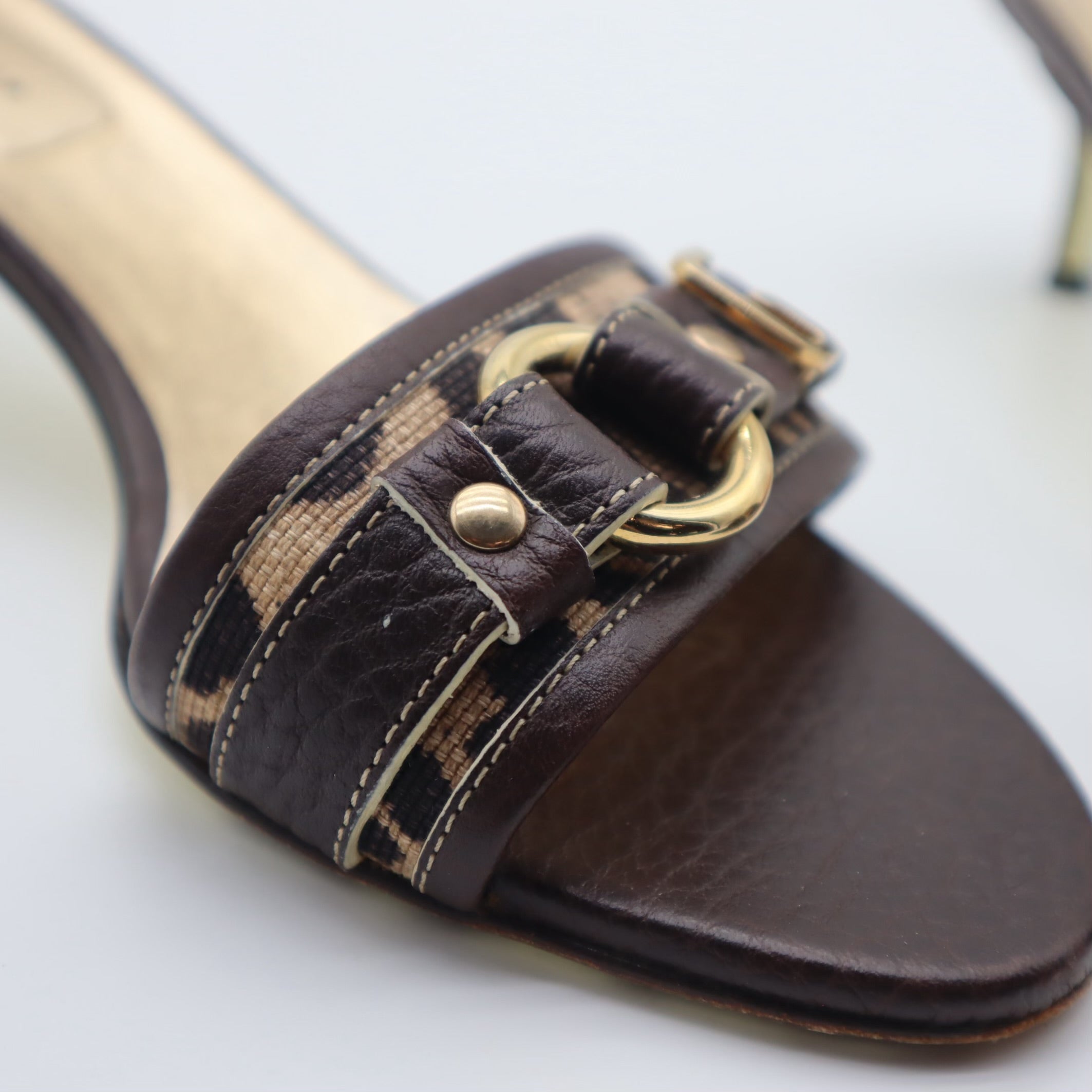 Vintage Leopard DG Logo Heeled Slides