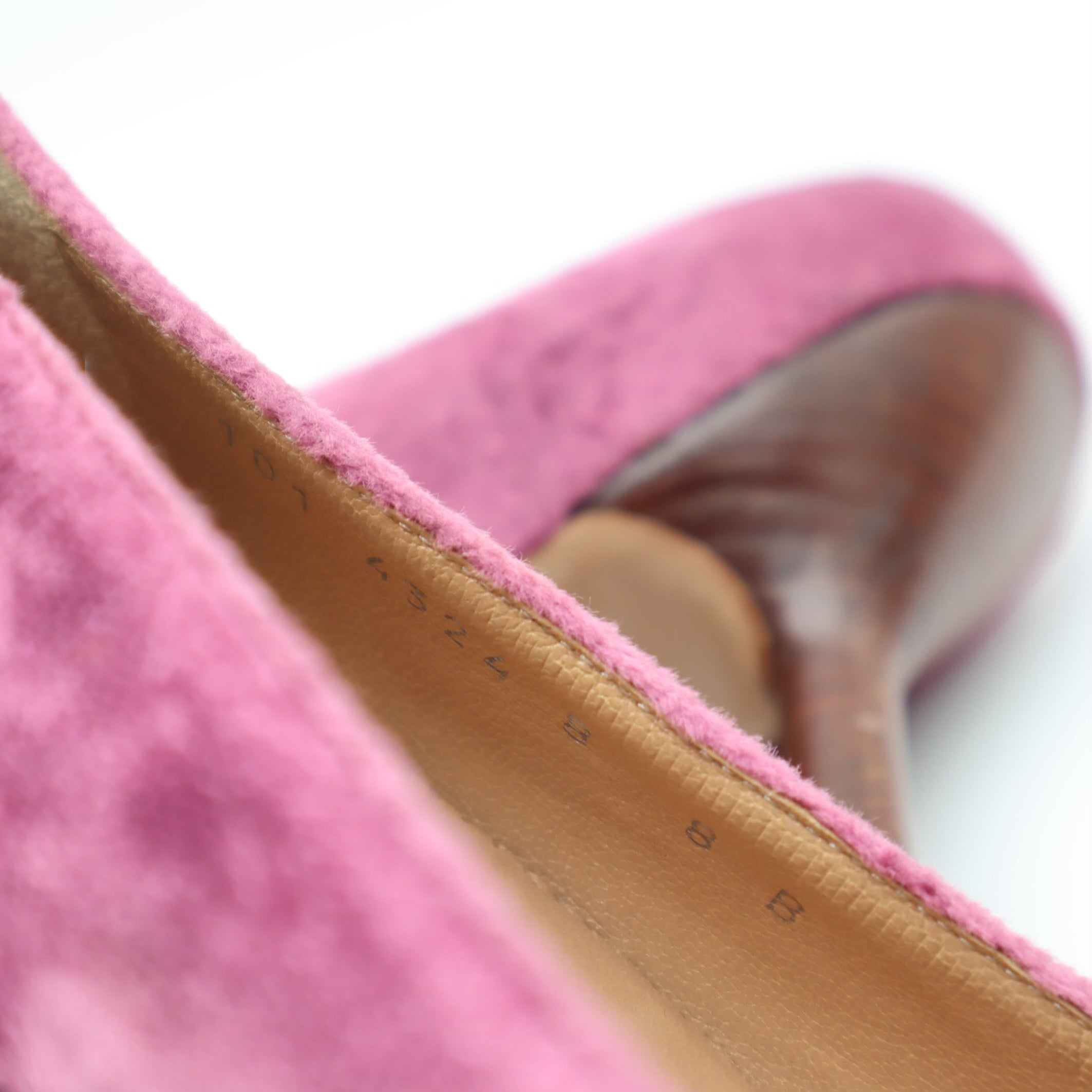 Purple Velvet Wood Heeled Pumps