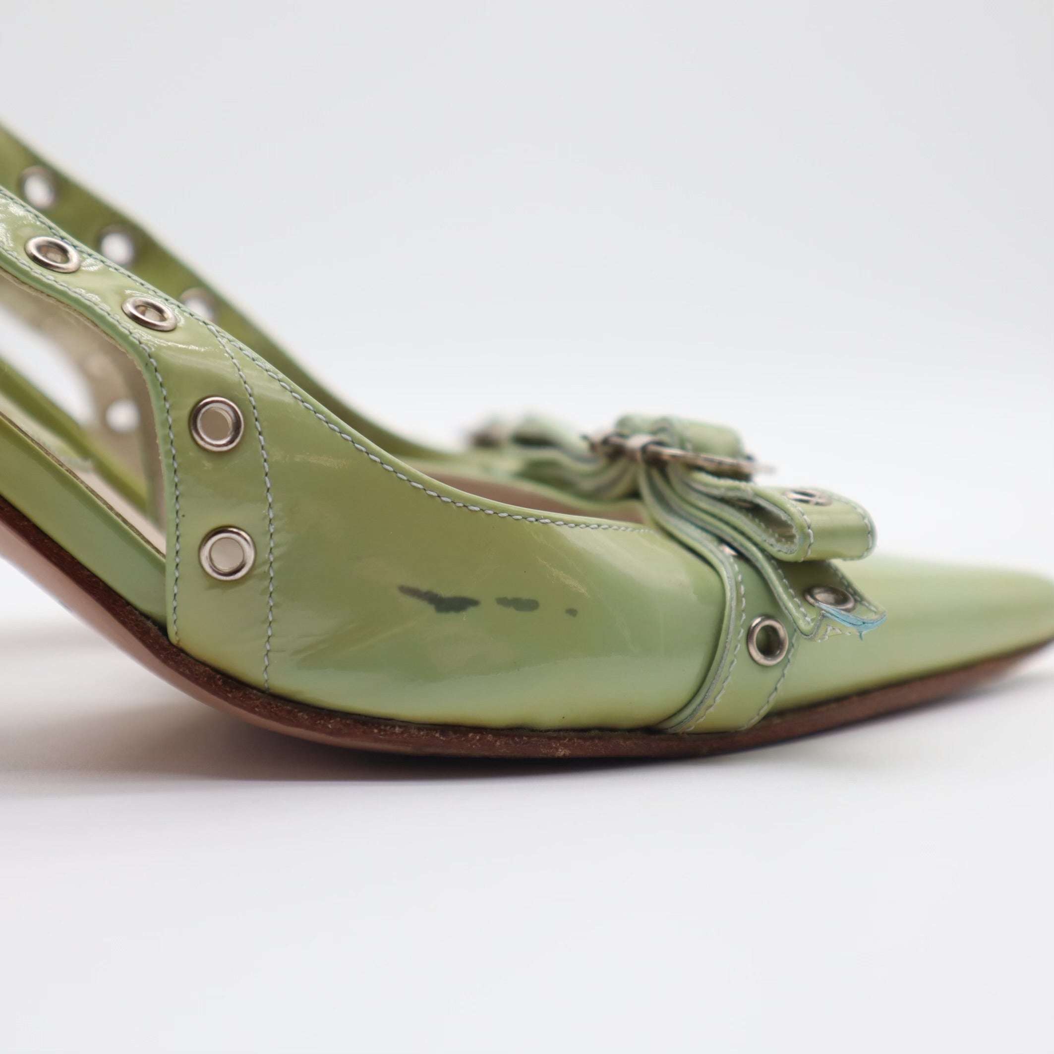 Vintage Y2K John Galliano Grommet Slingback Pumps Size 35