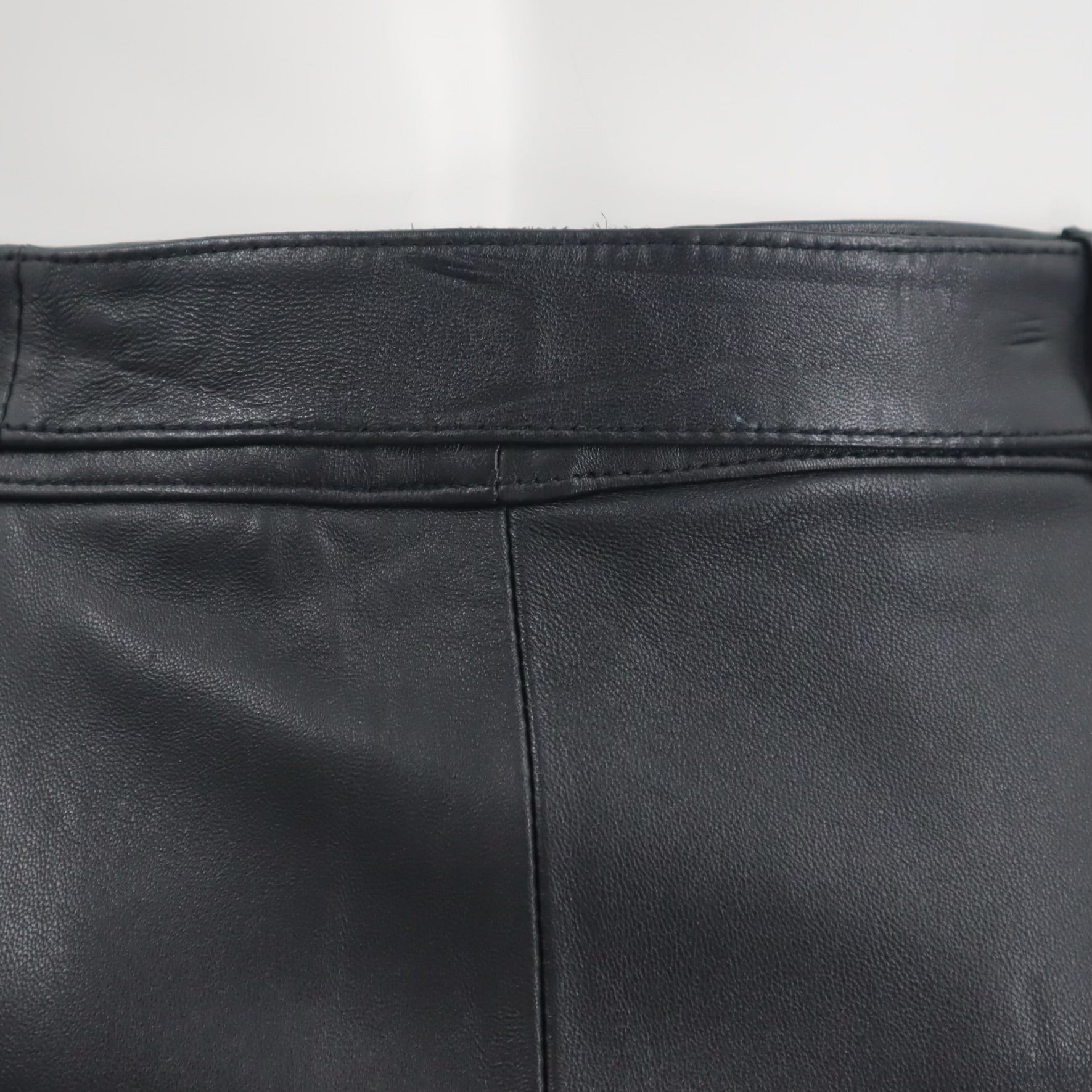 Vintage Leather Belted Pencil Skirt
