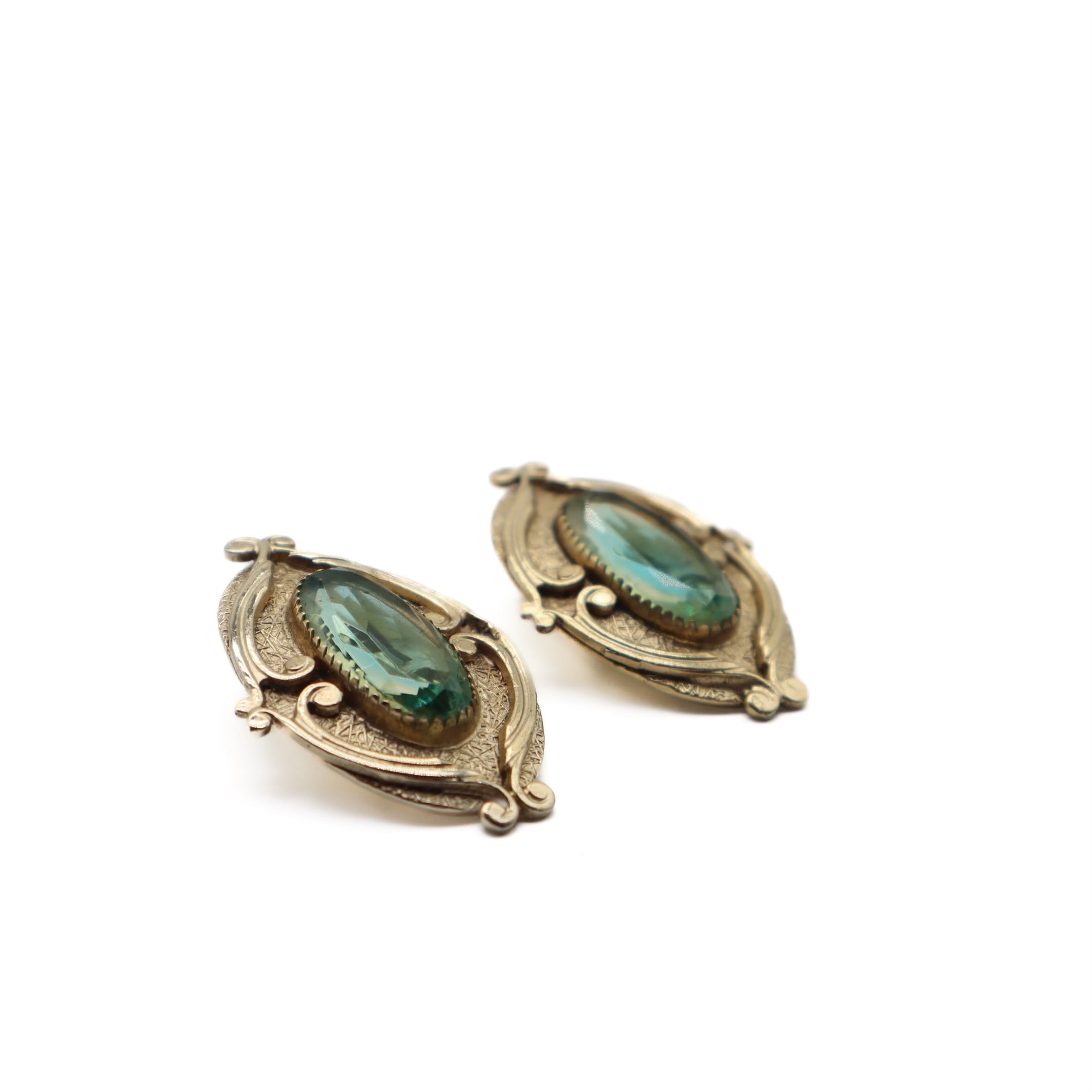 Vintage Gem Clip On Earrings