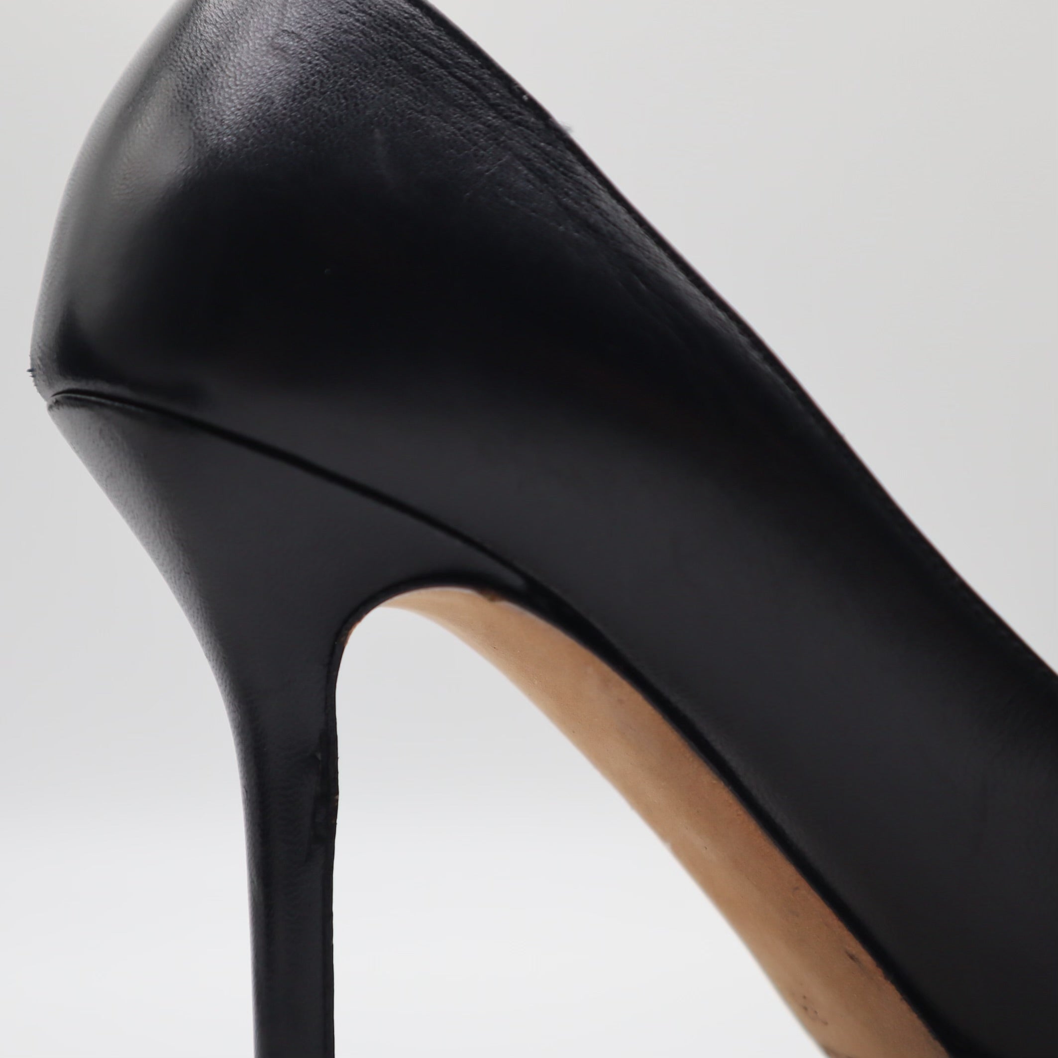 Kid Black Leather Classic Pumps