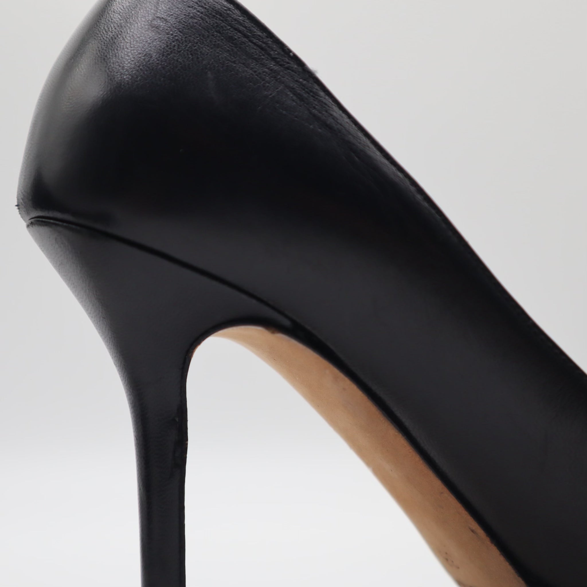 Kid Black Leather Classic Pumps