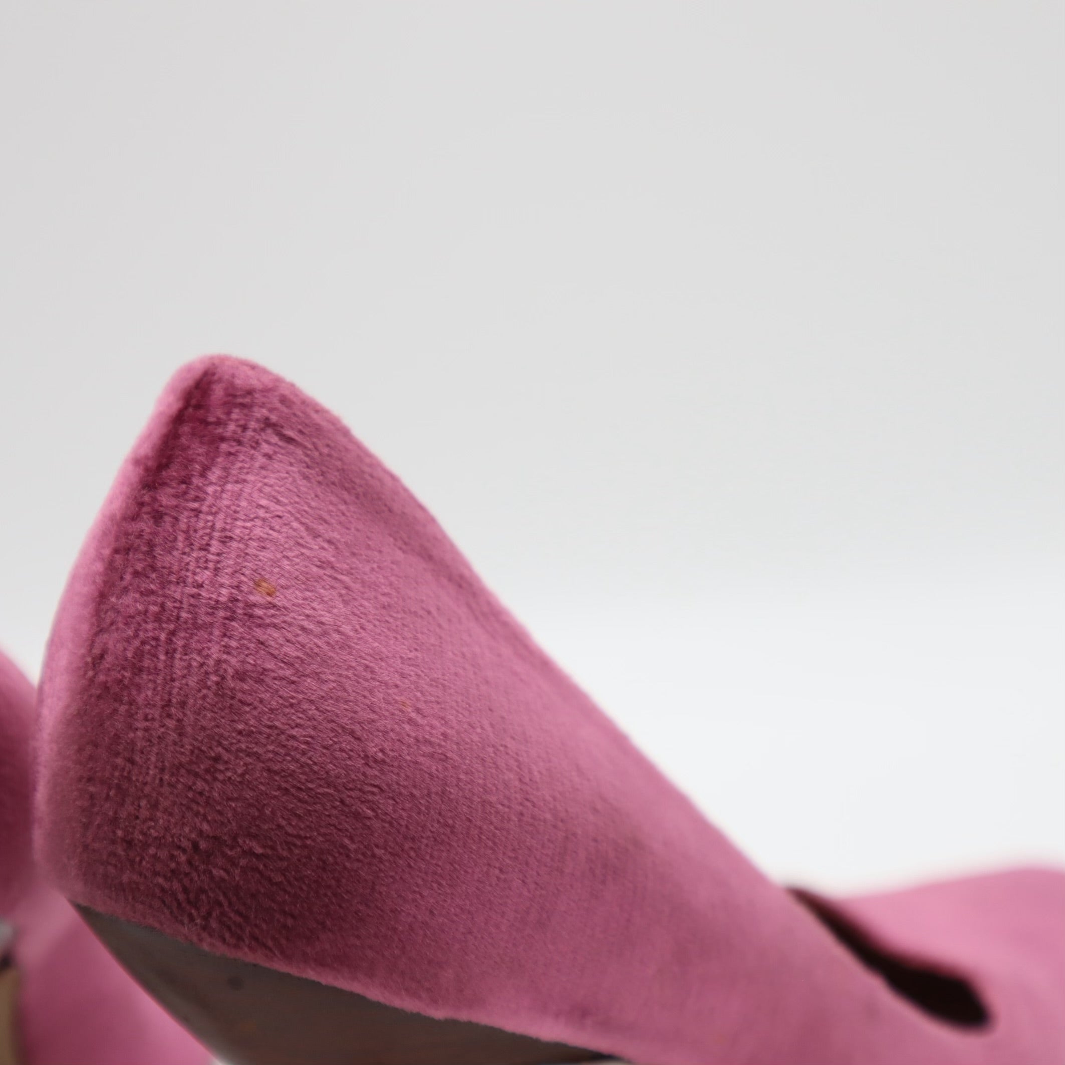Purple Velvet Wood Heeled Pumps