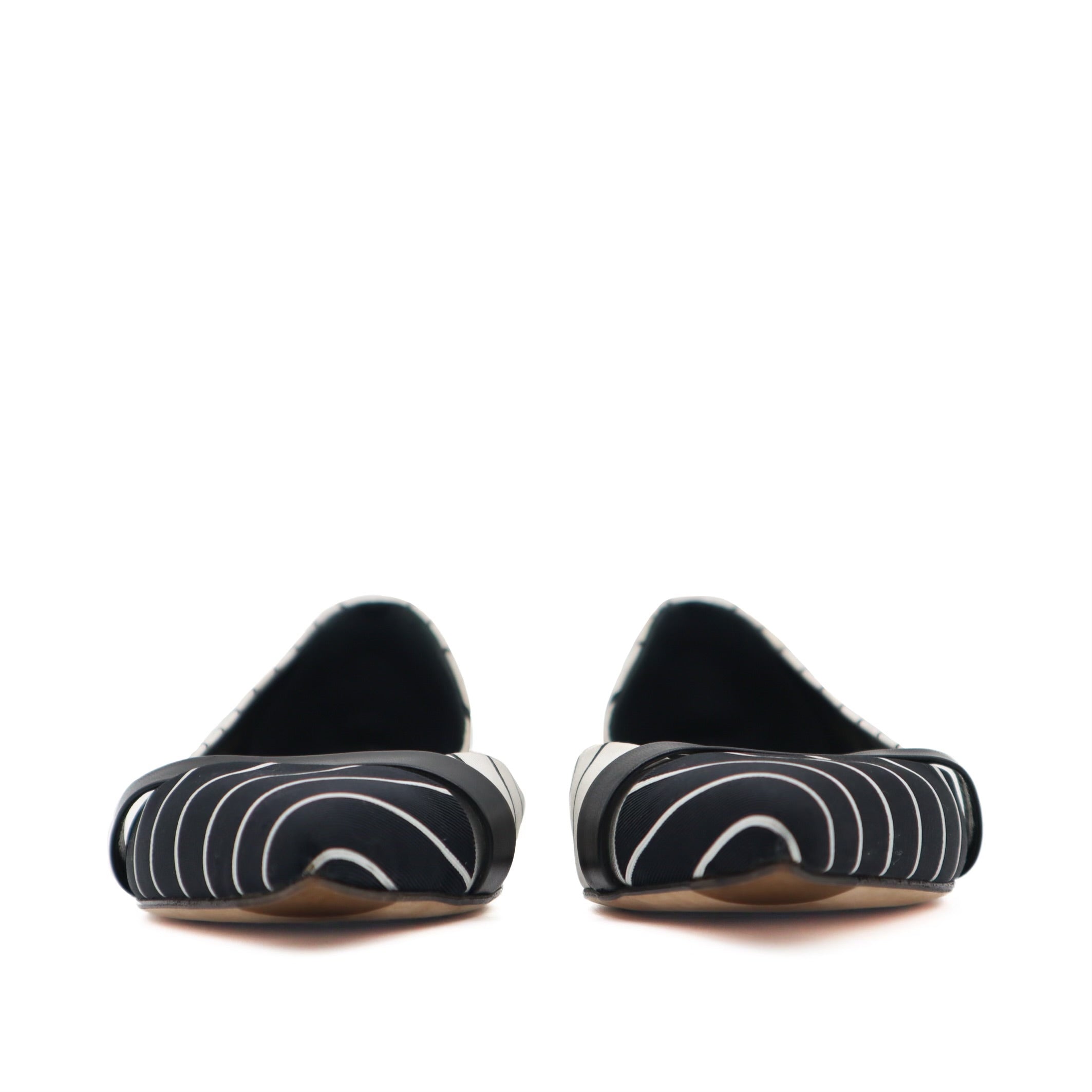 D'Orsay Asymmetrical Striped Flats Size 39