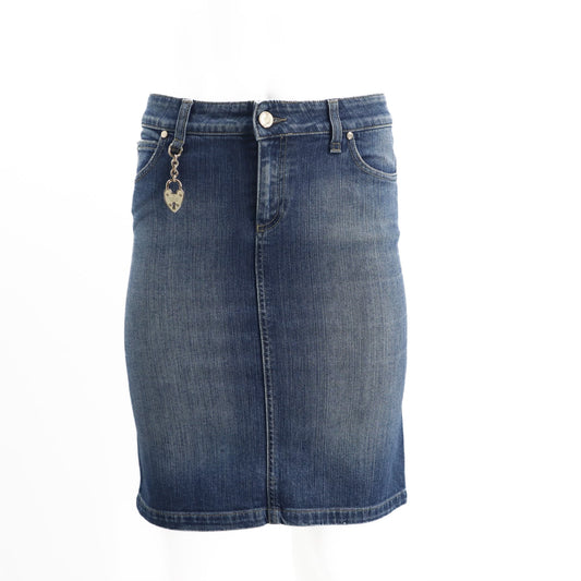 Vintage Tom Ford Heart Charm Denim Pencil Skirt