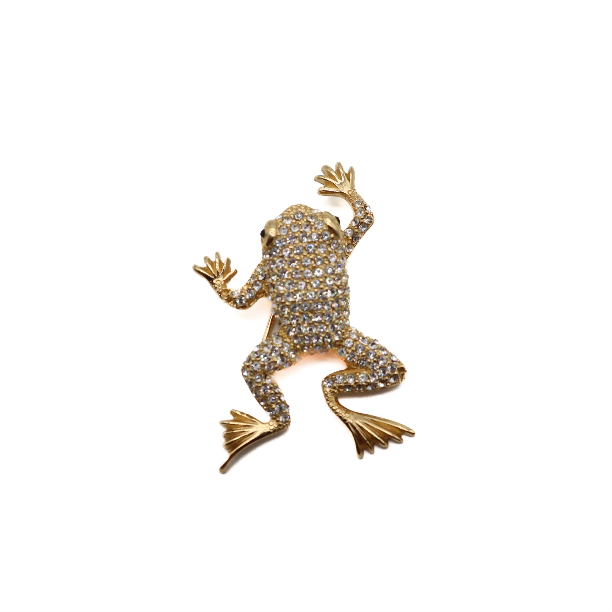 Crystal Embellished Frog Brooch