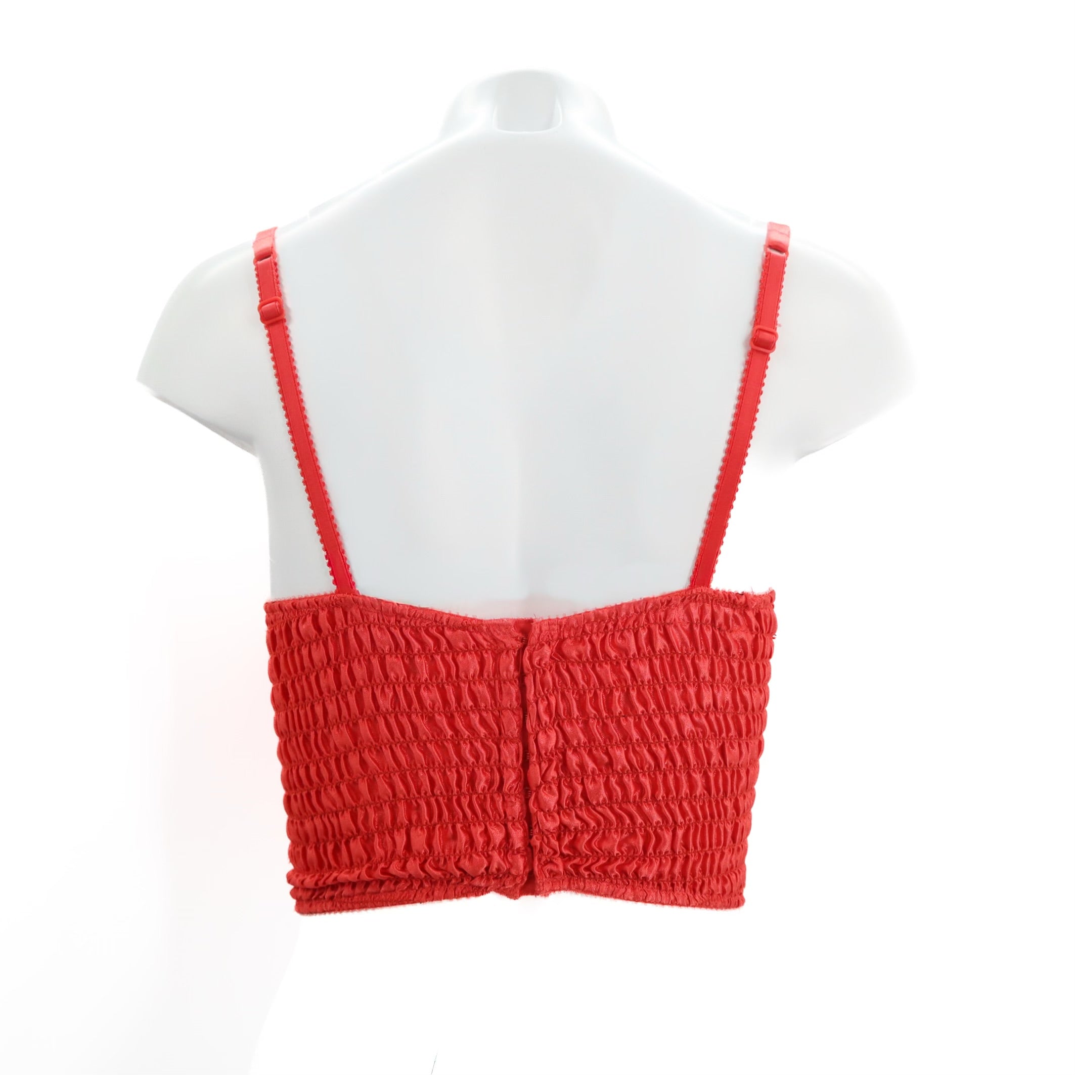 Vintage Intimo Red Lace Paneled Bustier Top