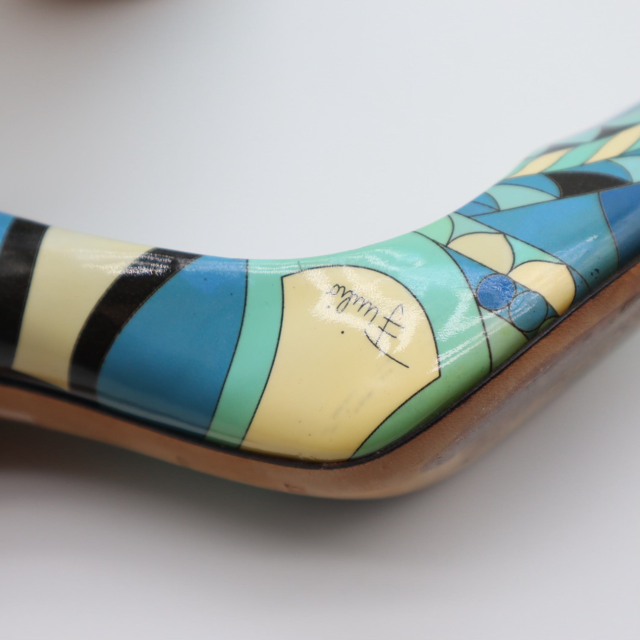 Patent Leather Abstract Printed Pumps