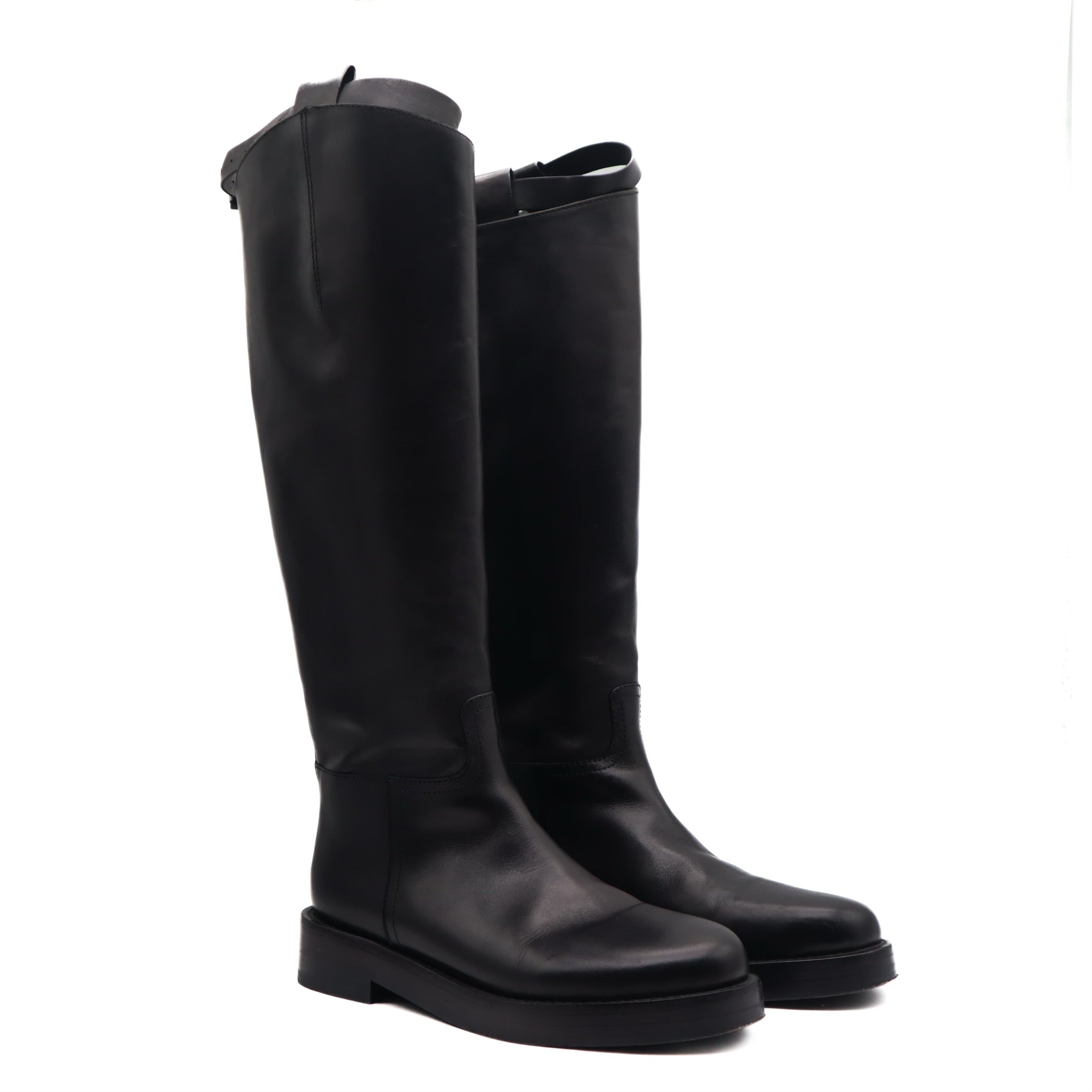 Stan Black Leather Riding Boots Size 37